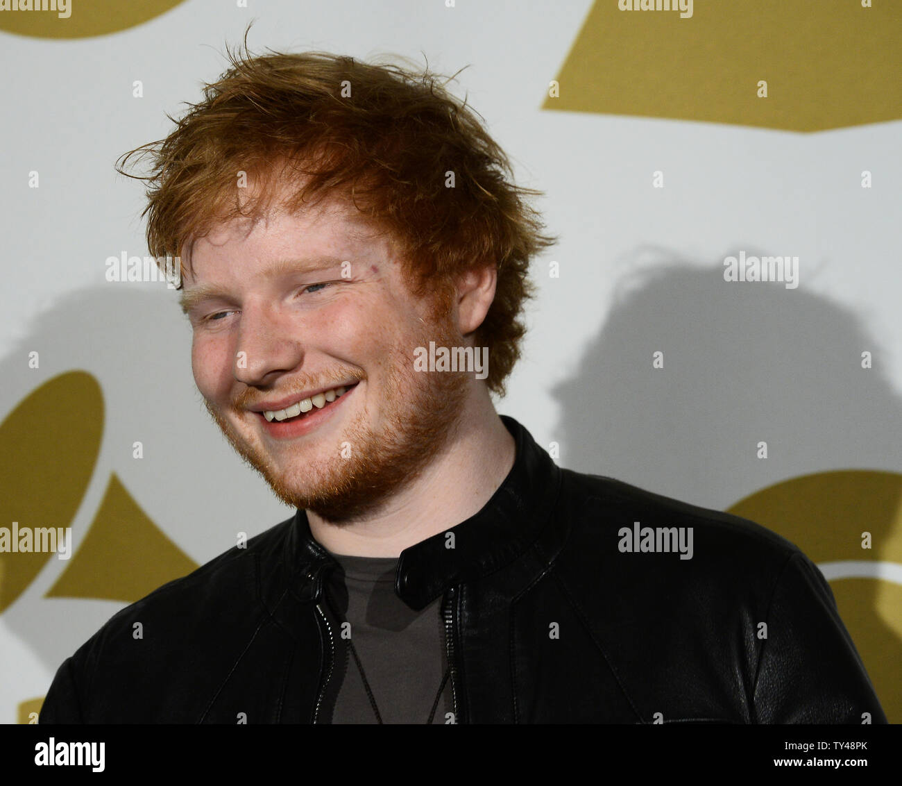 Recording Artist Ed Sheeran Appears In The Press Room During