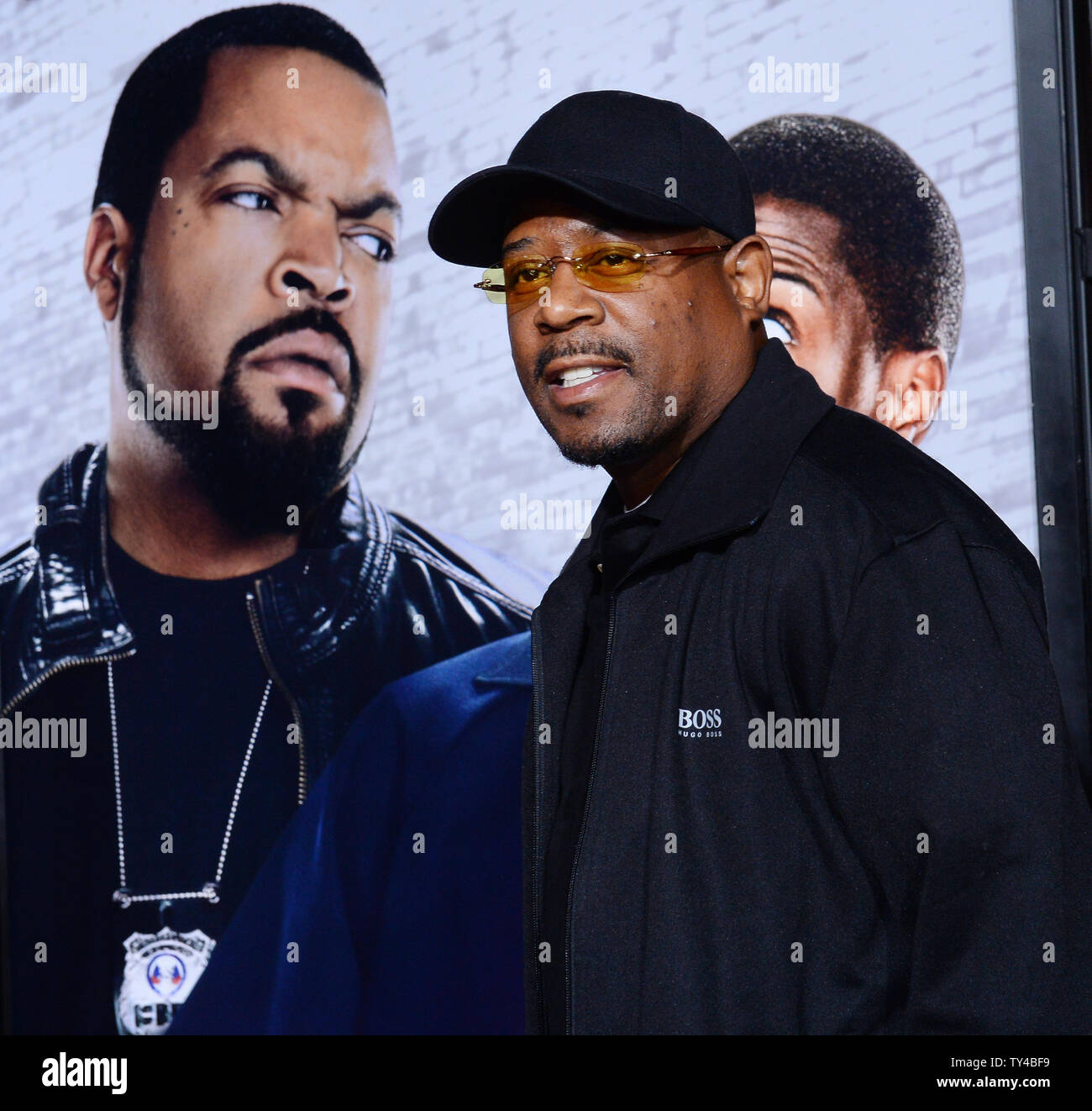 Actor Martin Lawrence attends the premiere of the motion picture comedy "Ride Along" at TCL Chinese Theatre in the Hollywood section of Los Angeles on January 13, 2014. In the film, fast-talking security guard Ben (Kevin Hart) joins his cop brother-in-law James (Ice Cube) on a 24-hour patrol of Atlanta in order to prove himself worthy of marrying Angela (Tika Sumpter), James' sister.   UPI/Jim Ruymen Stock Photo