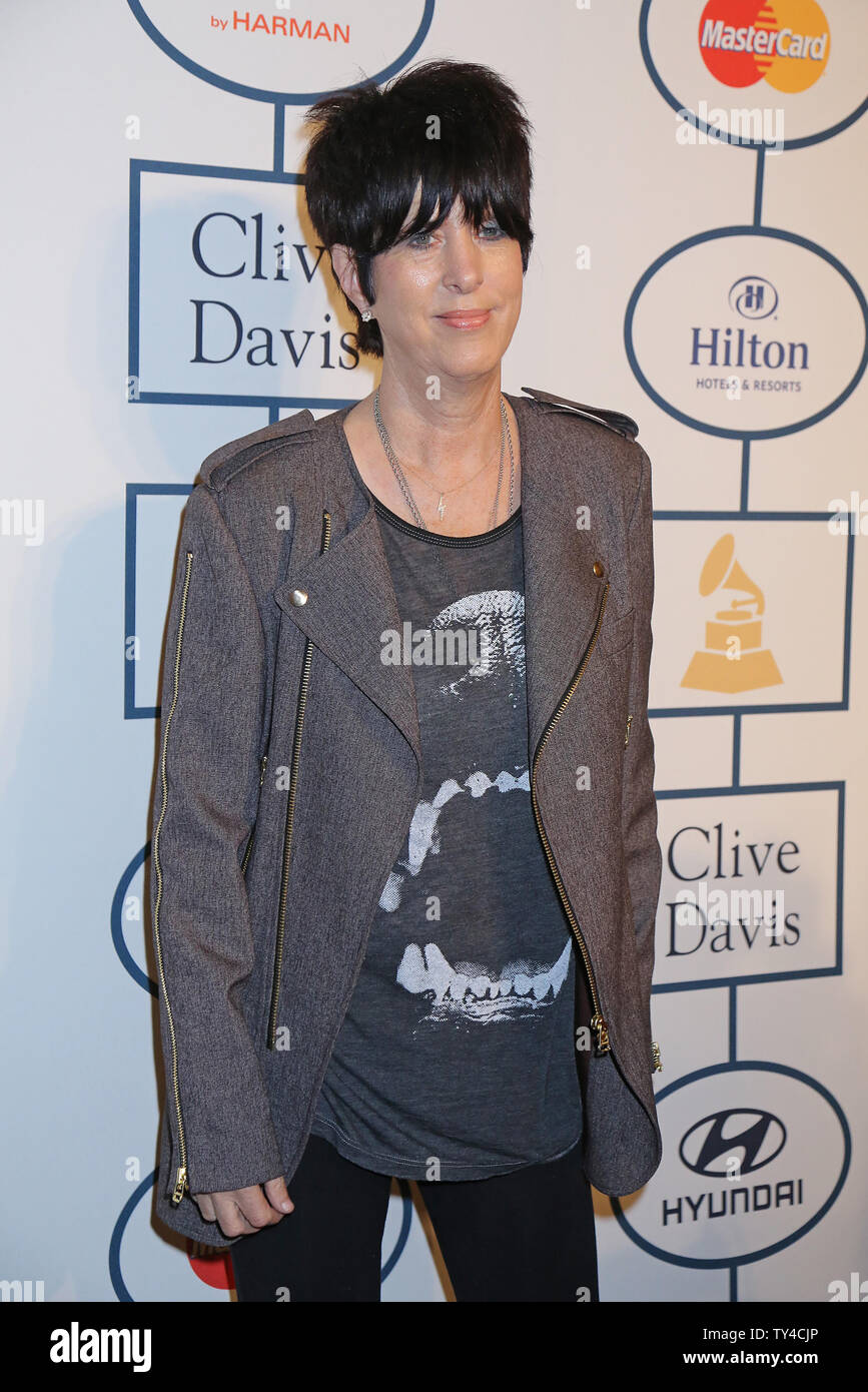 Diane Warren arrives on the red carpet before the annual Clive Davis