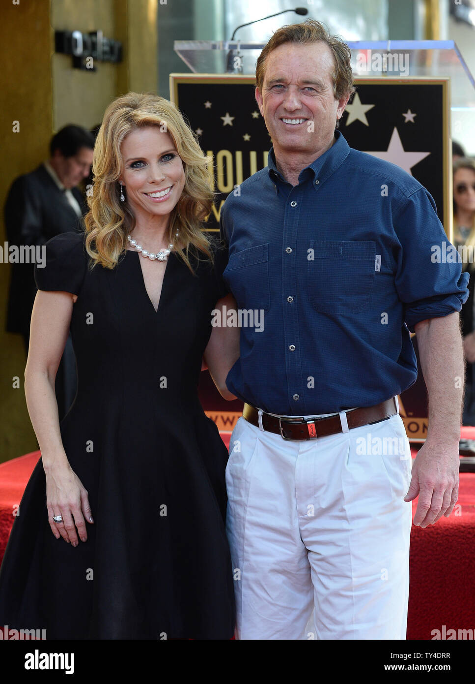 Actress Cheryl Hines and her beau Robert Kennedy Jr. pose during an