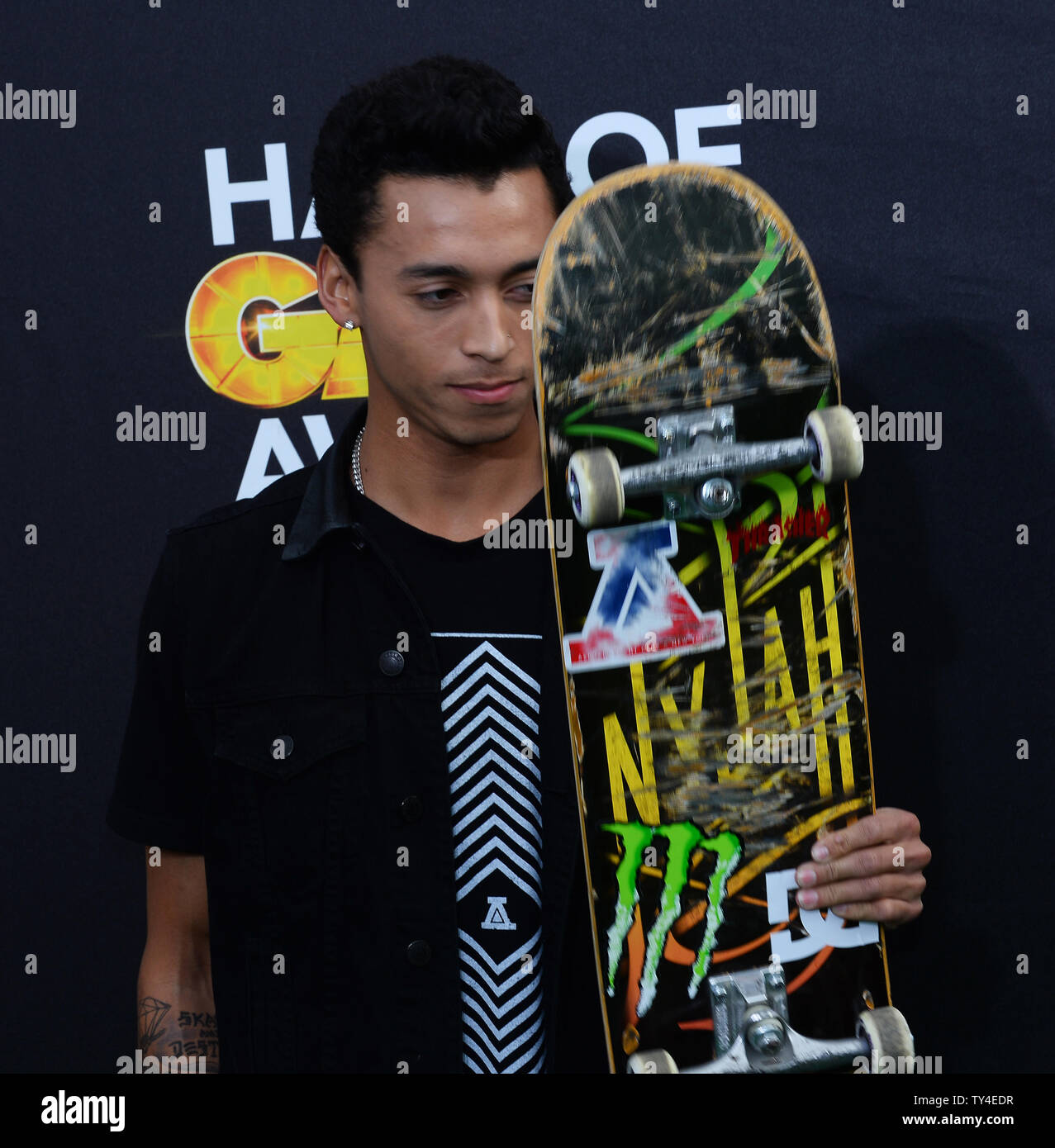 Professional street skateboarder Nyjah Huston attends Cartoon Network's fourth annual Hall of