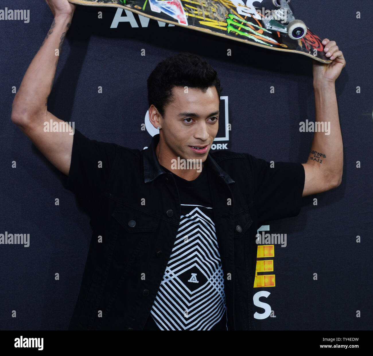 Professional street skateboarder Nyjah Huston attends Cartoon Network's fourth annual Hall of