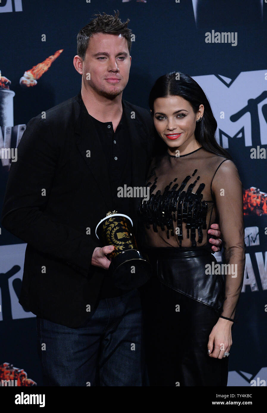 Actor Channing Tatum (L), who won the Trailblazer Award, and actress