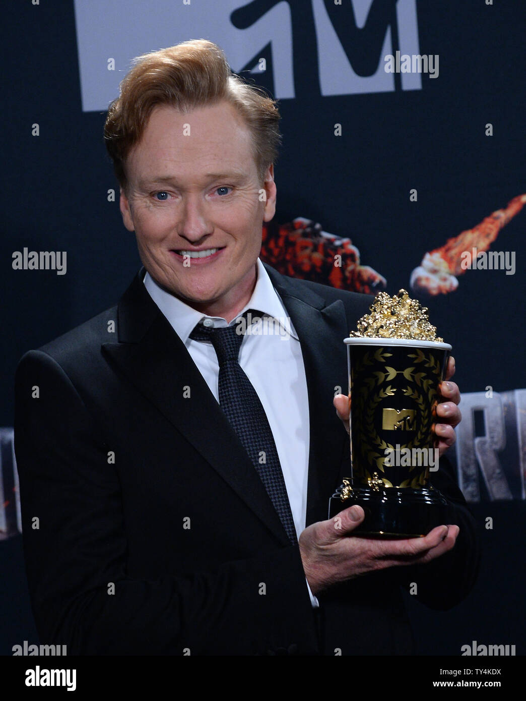 Host Conan O'Brien appears backstage at the MTV Movie Awards at Nokia