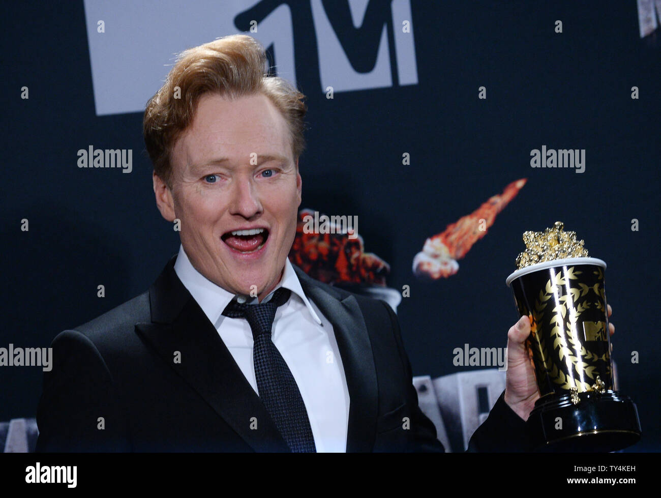 Host Conan O'Brien appears backstage at the MTV Movie Awards at Nokia(02)
