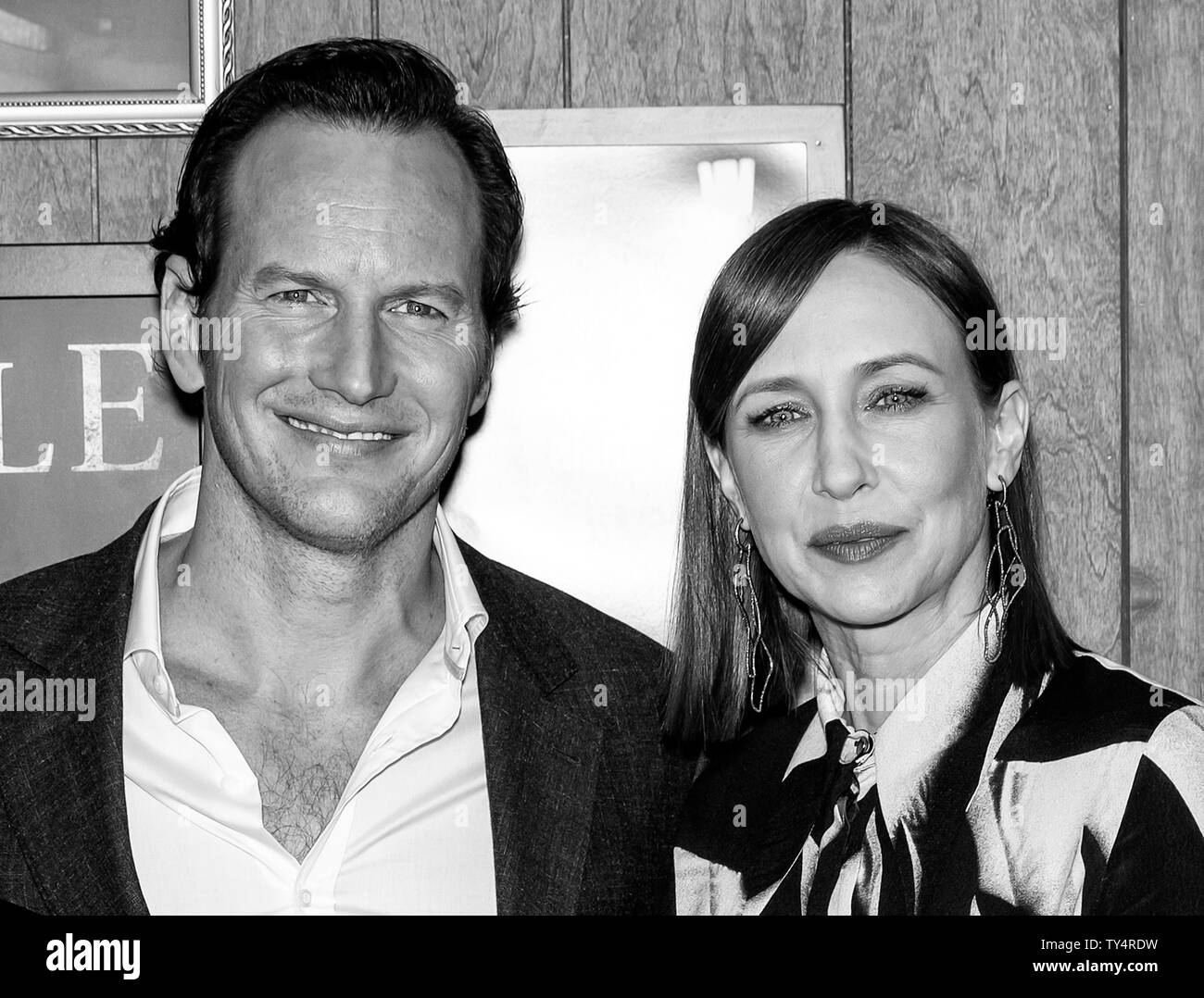 Westwood, CA - June 20, 2019: Patrick Wilson (L) and Vera Farmiga arrive for the Premiere Of Warner Bros' 'Annabelle Comes Home' held at Regency Villa Stock Photo
