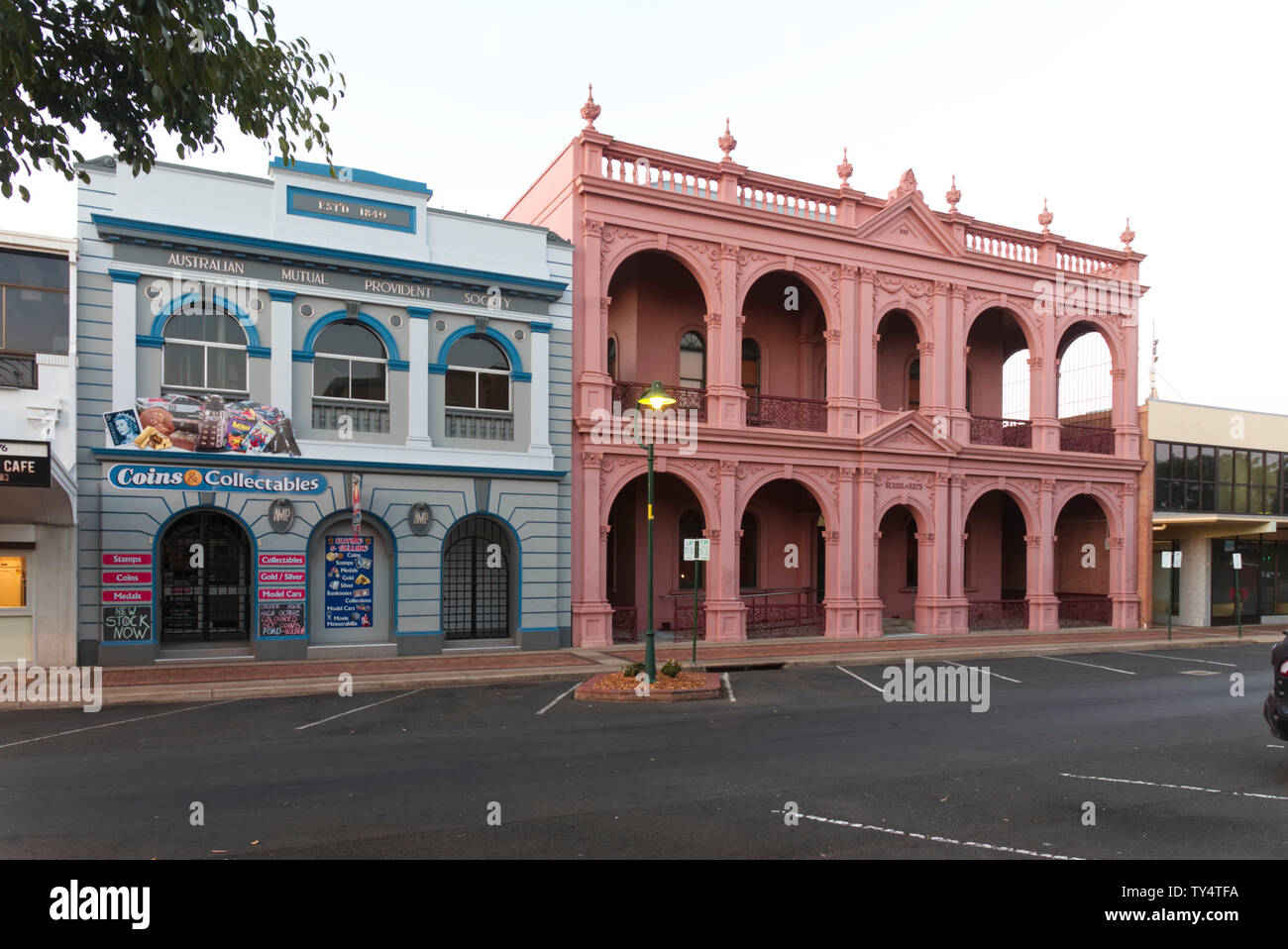 The School of Arts two storey brick building is possibly the oldest building in Bundaberg still standing Bourbong Street Bundaberg Queensland Australi Stock Photo