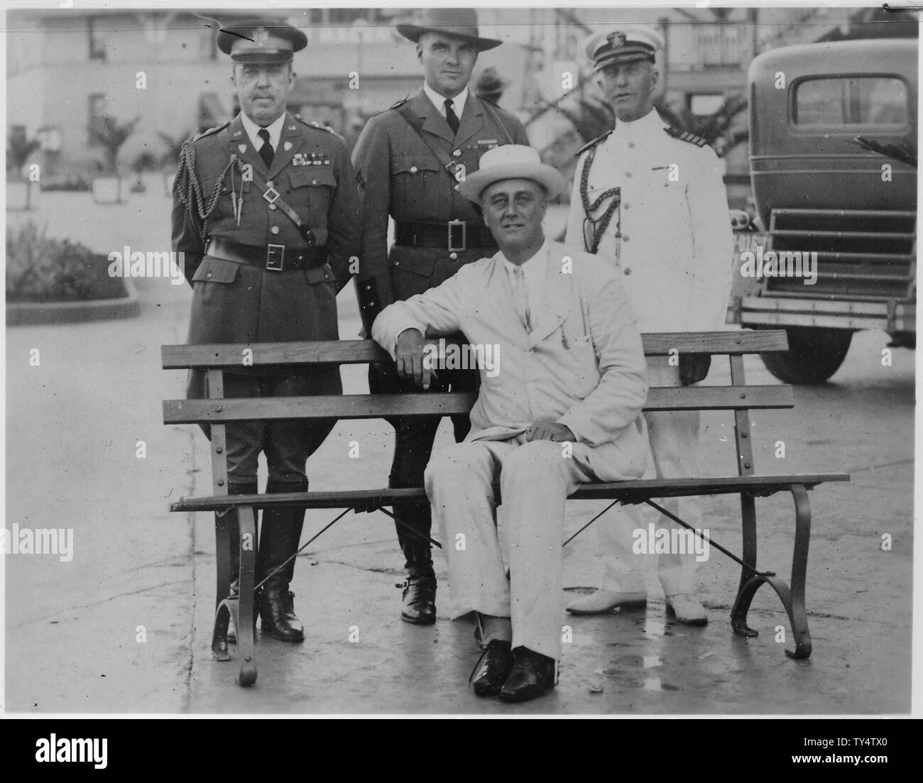Franklin D. Roosevelt, Earl Miller, and two others Stock Photo Alamy
