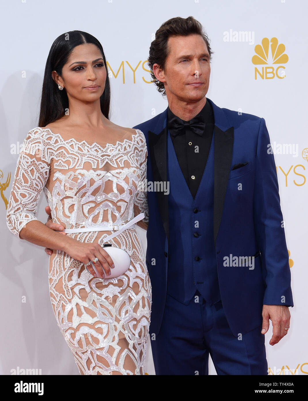 Camila Alves, left, and Matthew McConaughey arrive at the Primetime