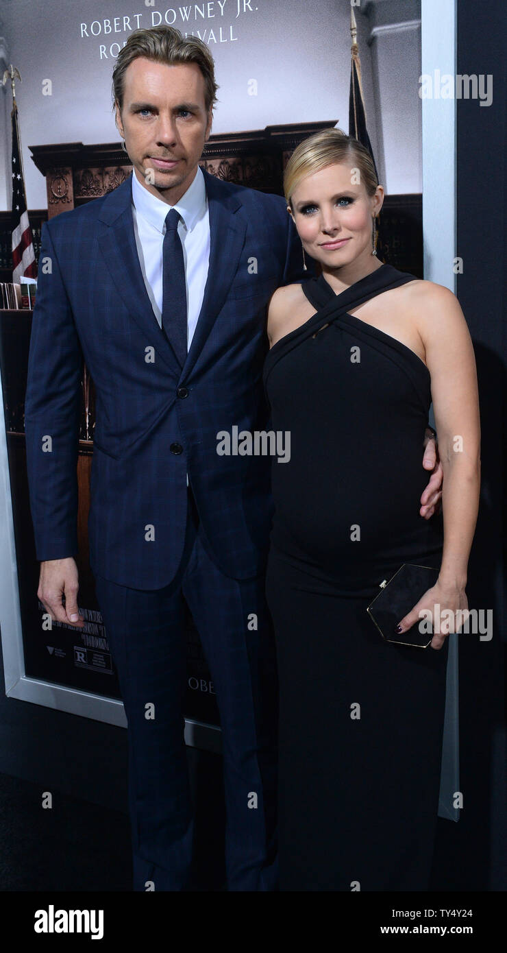 Actor Dax Shepard And His Wife Kristen Bell Attend The Premiere Of The Motion Picture Drama The Judge At The Academy Of Motion Picture Arts Sciences In Beverly Hills California On Actor Dax Shepard And His Wife Kristen Bell Attend The Premiere Of The Motion Picture Drama The Judge At The Academy Of Motion Picture Arts Sciences In Beverly Hills California On