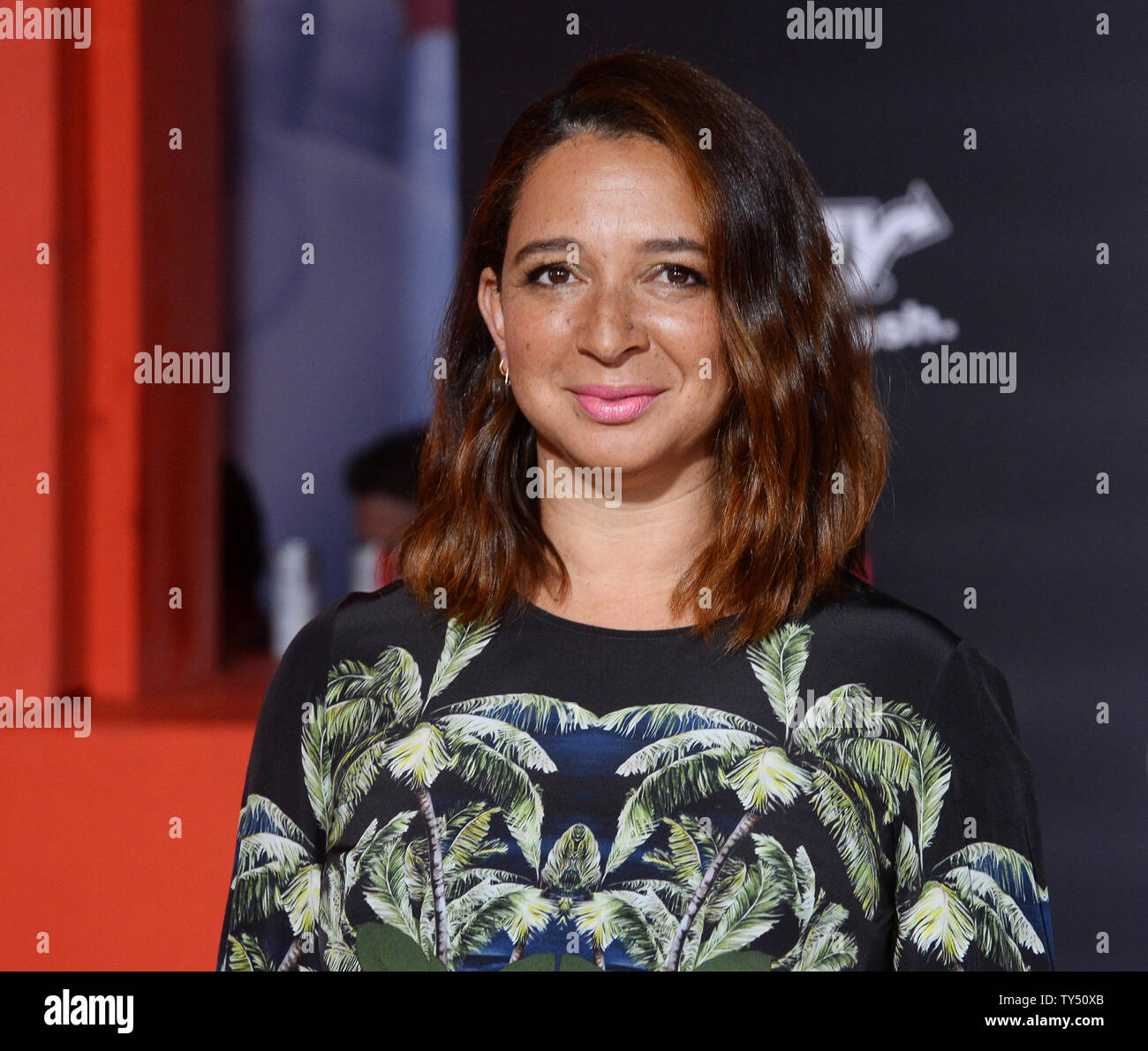 Cast member Maya Rudolph, the voice of Cass attends the premiere of the animated sci-fi motion picture comedy "Big Hero 6" premiere at the El Capitan Theatre in the Hollywood section of Los Angeles on November 4, 2014. Storyline: is an action-packed comedy-adventure about the special bond that develops between Baymax, a plus-sized inflatable robot, and prodigy Hiro Hamada.  UPI/Jim Ruymen Stock Photo