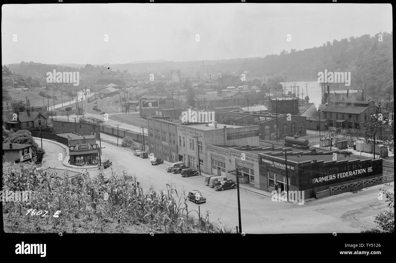 French Broad River flood plain as viewed from Asheville Stock Photo Alamy