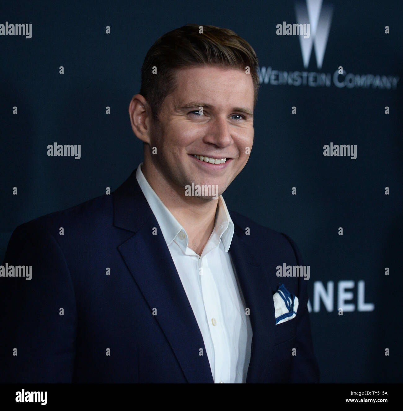 Cast member Allen Leech attends the premiere of the biographical motion picture war drama 'The Imitation Game' at the Directors Guild of America (DGA) in Los Angeles on November 10, 2014. Storyline: English mathematician and logician, Alan Turing (Benedict Cumberbatch), helps crack the Enigma code in a nail-biting race against time during the darkest days of World War II.  UPI/Jim Ruymen Stock Photo