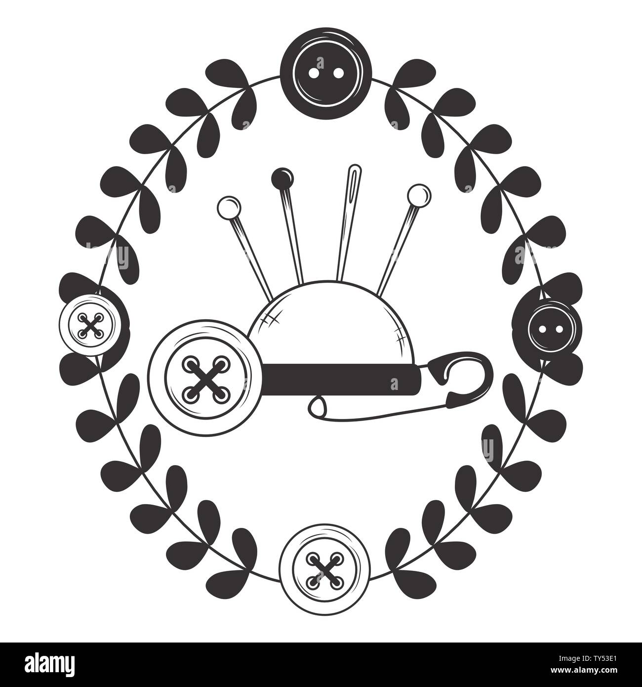 Needle button and pin design, Tailor shop fashion textile workshop ...