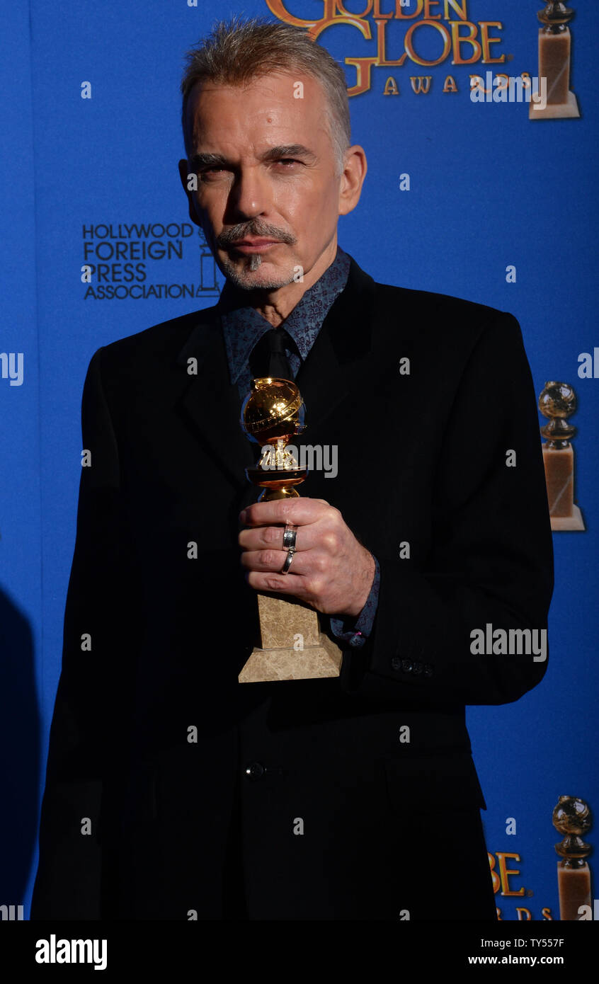 Billy Bob Thornton Appears Backstage With The Award He Won For His Role Billy Bob Thornton Appears Backstage With The Award He Won For His Role In Fargo During The 72nd Annual Golden Globe Awards At The Beverly Hilton Hotel In Beverly Hills California On January 11 2015 Photo By Jim Ruymenupi TY557F