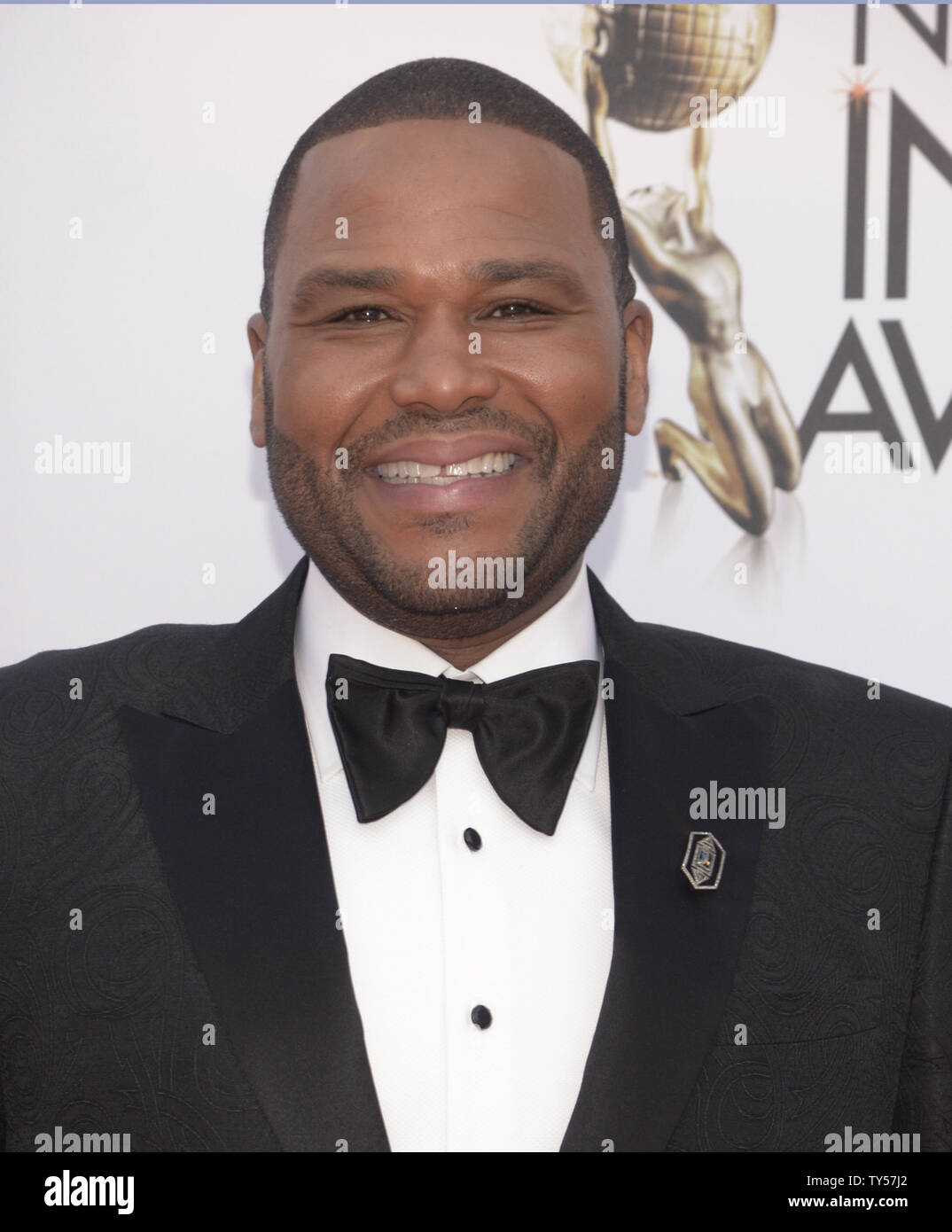 Actor Anthony Anderson arrives for the 46th NAACP Image Awards at the Pasadena Civic Auditorium in Pasadena, California on February 6, 2015. The NAACP Image Awards celebrates the accomplishments of people of color in the fields of television, music, literature and film and also honors individuals or groups who promote social justice through creative endeavors.  Photo by Phil McCarten/UPI Stock Photo