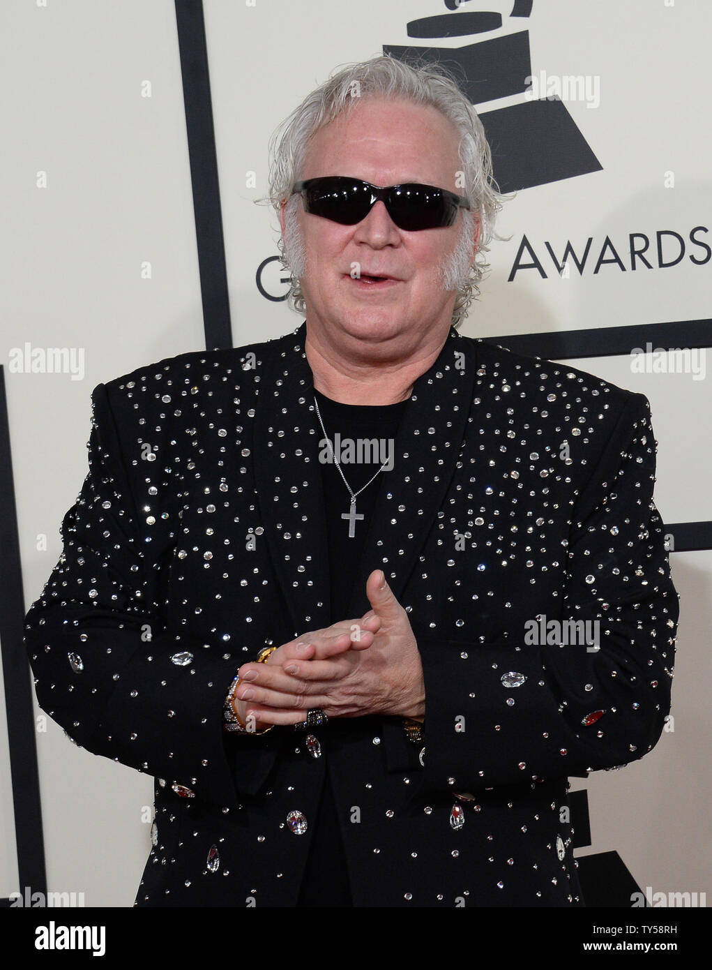 Musician T. Graham Brown arrives for the 57th Grammy Awards at Staples