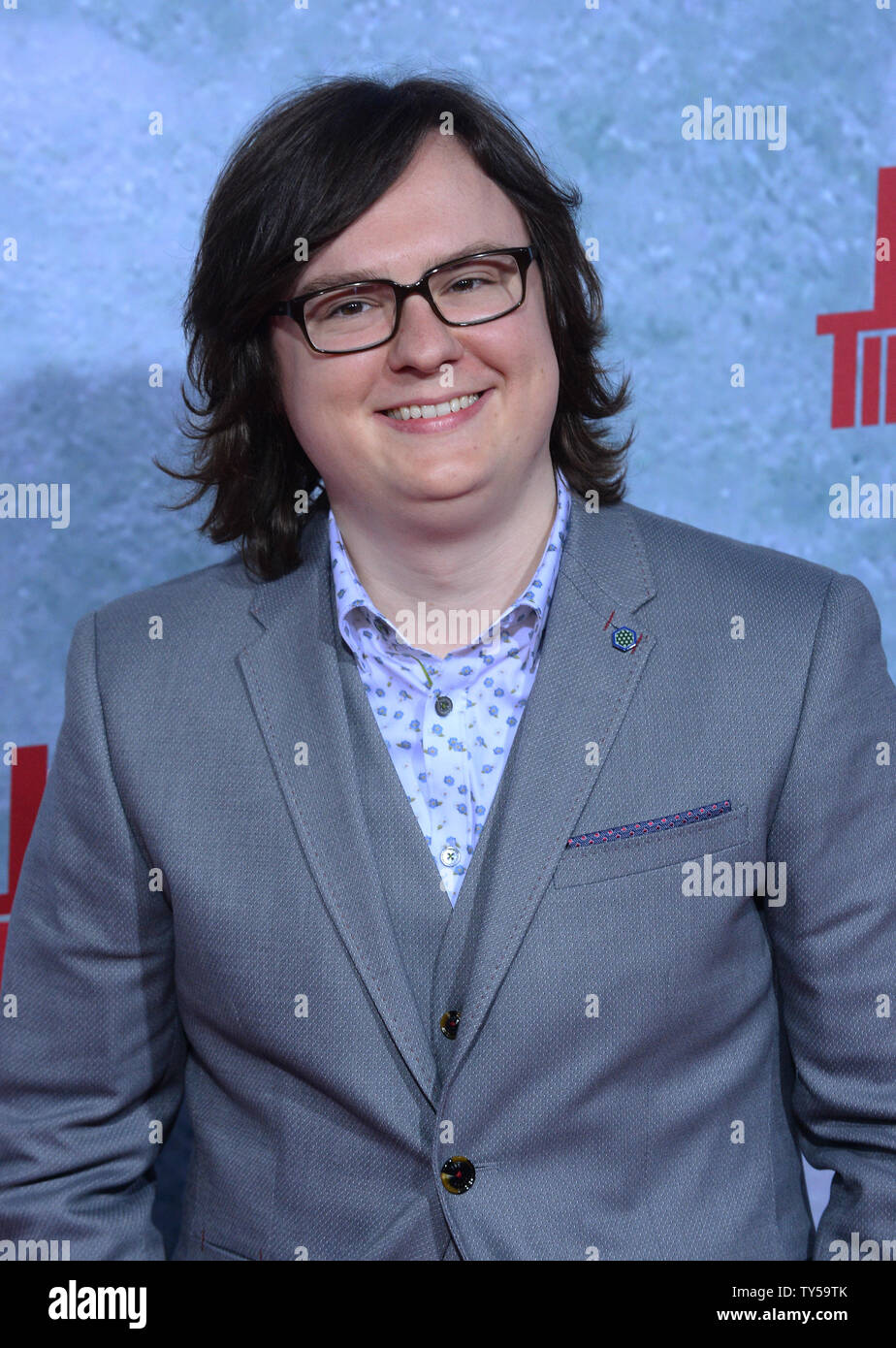 Cast member Clark Duke attends the premiere of the sci-fi motion picture  comedy "Hot Tub Time Machine 2" at the Regency Village Theatre in the  Westwood section of Los Angeles on February