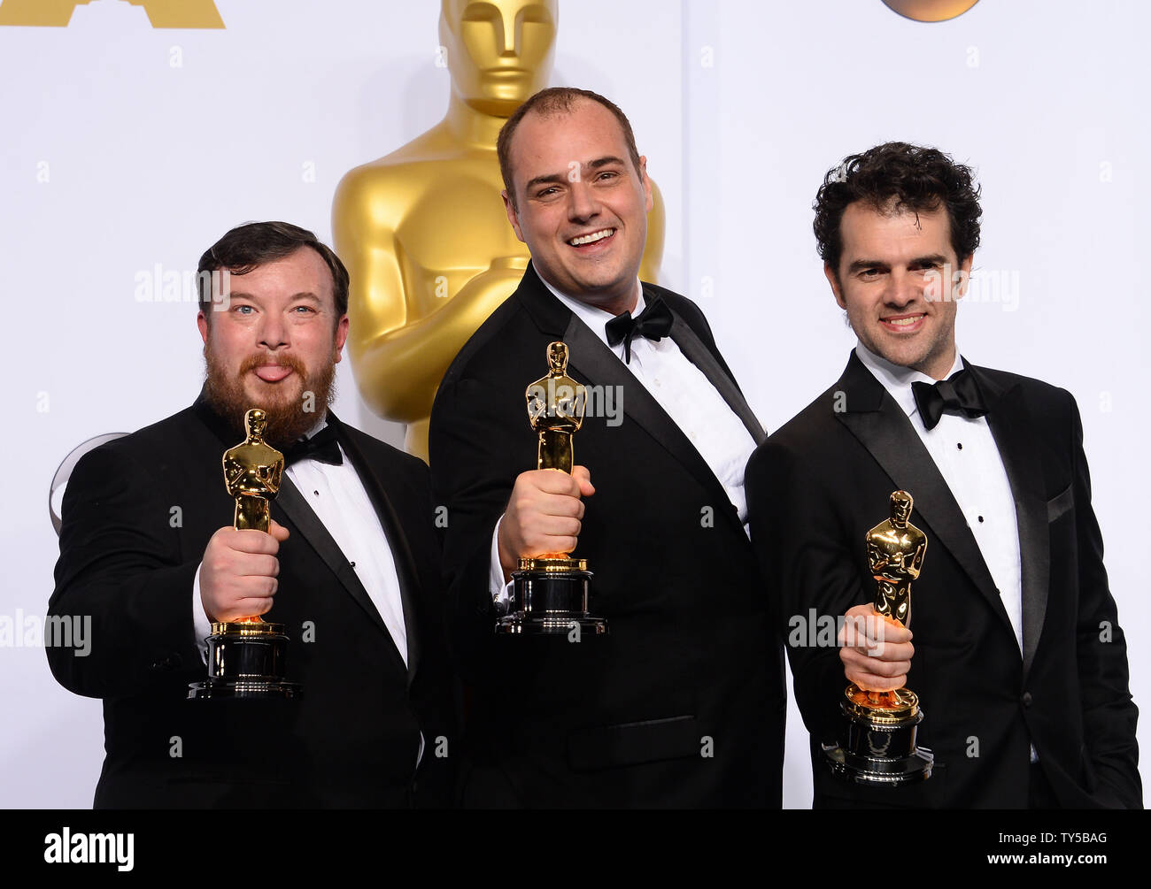 Craig Mann, Ben Wilkins, and Thomas Curley, winners of Sound Mixing for