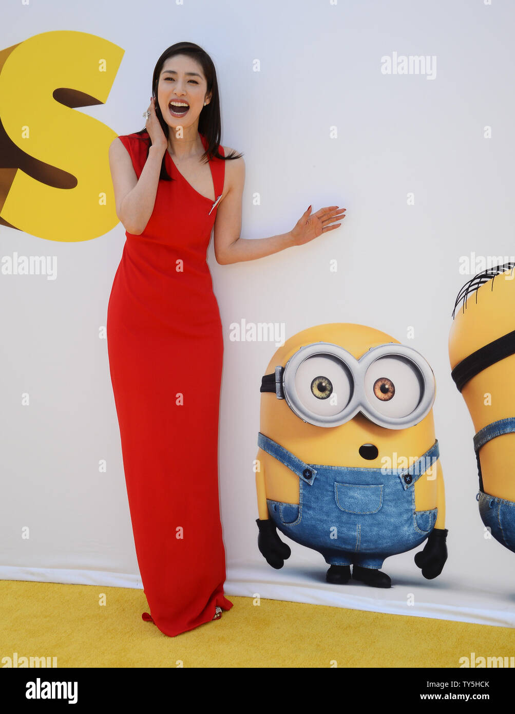 Actress Yuki Amami attends the premiere of the  animated motion picture comedy 'Minions' at the Shrine Auditorium in Los Angeles on June 27, 2015. Storyline:  Minions Stuart, Kevin and Bob are recruited by Scarlet Overkill (Sandra Bullock), a super-villain who, alongside her inventor husband Herb (Jon Hamm), hatches a plot to take over the world.  Photo by Jim Ruymen/UPI Stock Photo