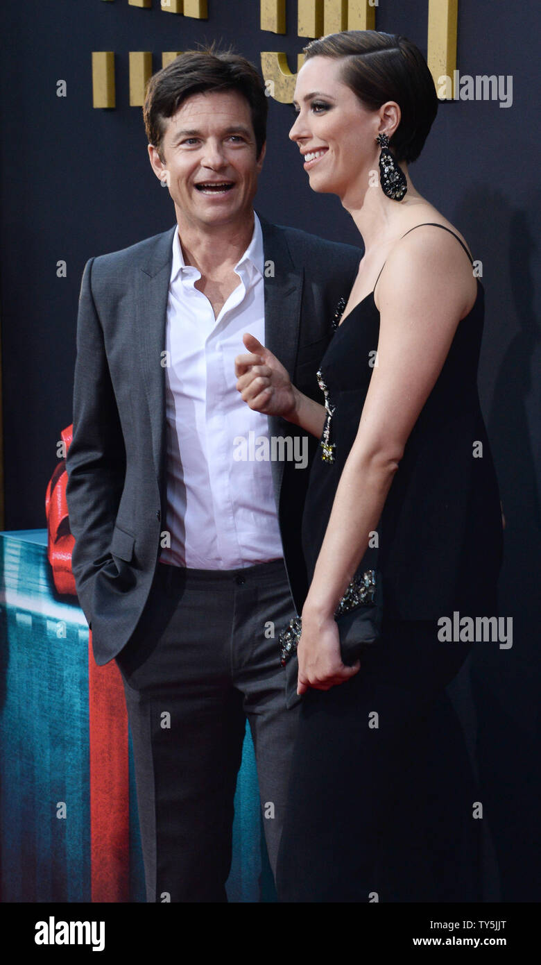 Cast members Jason Bateman and Rebecca Hall attend the premiere of the motion picture thriller "The Gift" at Regal Cinemas L.A. Live in Los Angeles on July 30, 2015. Storyline: A young married couple's lives are thrown into a harrowing tailspin when an acquaintance from the husband's past brings mysterious gifts and a horrifying secret to light after more than 20 years. Photo by Jim Ruymen/UPI Stock Photo