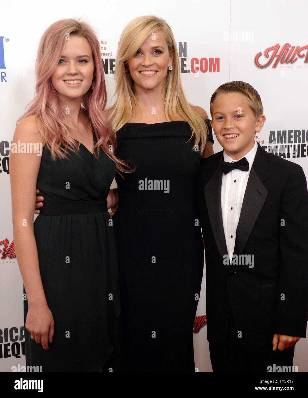 Honoree Reese Witherspoon and her daughter Ava Phillippe (L) and son Deacon Phillippe attends the 29th annual American Cinematheque gala at the Hyatt Regency Century Plaza in Los Angeles on October 30, 2015.  Photo by Jim Ruymen/UPI Stock Photo