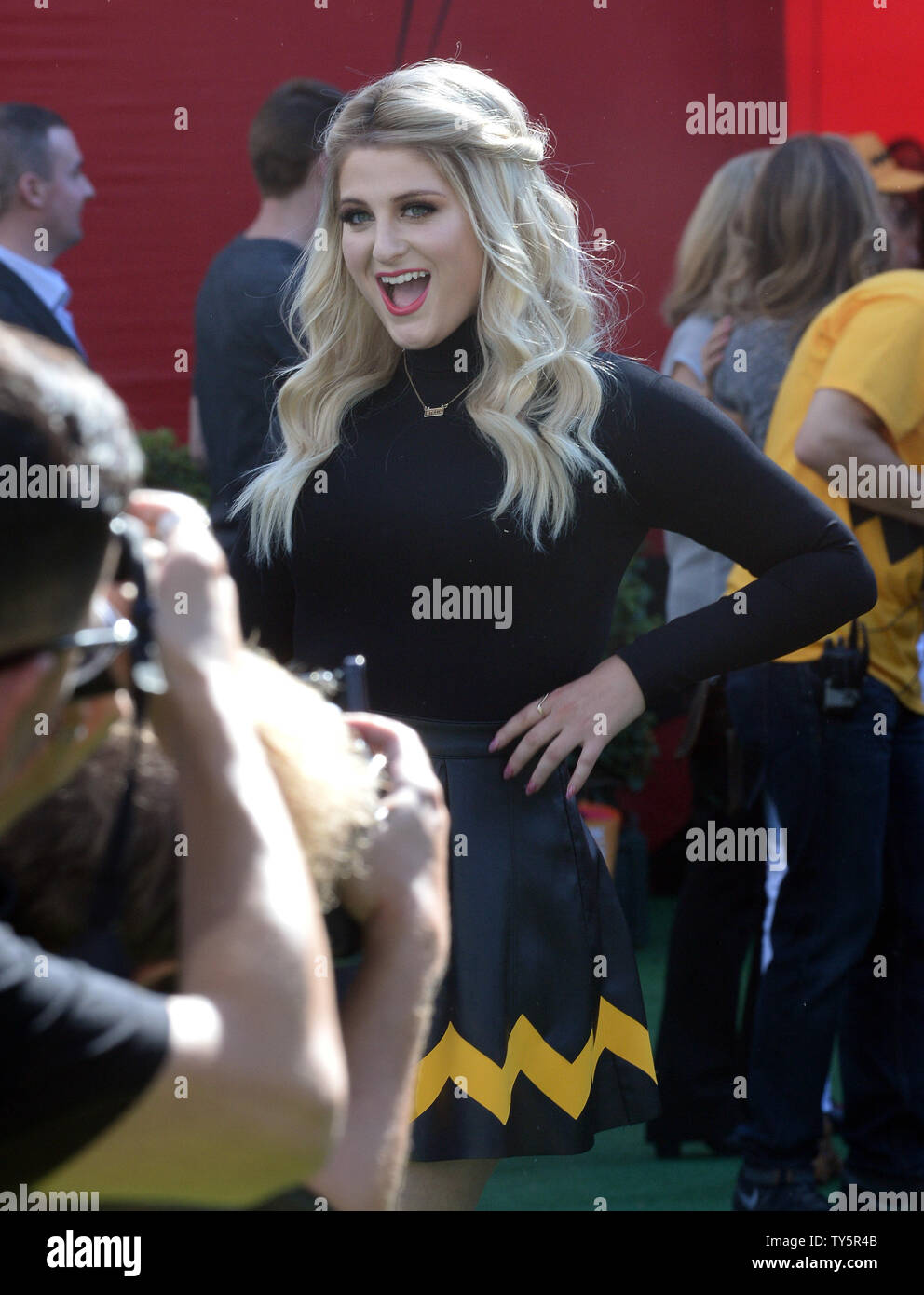 Singer/songwriter and soundtrack performer Meghan Trainor attends the premiere of the motion