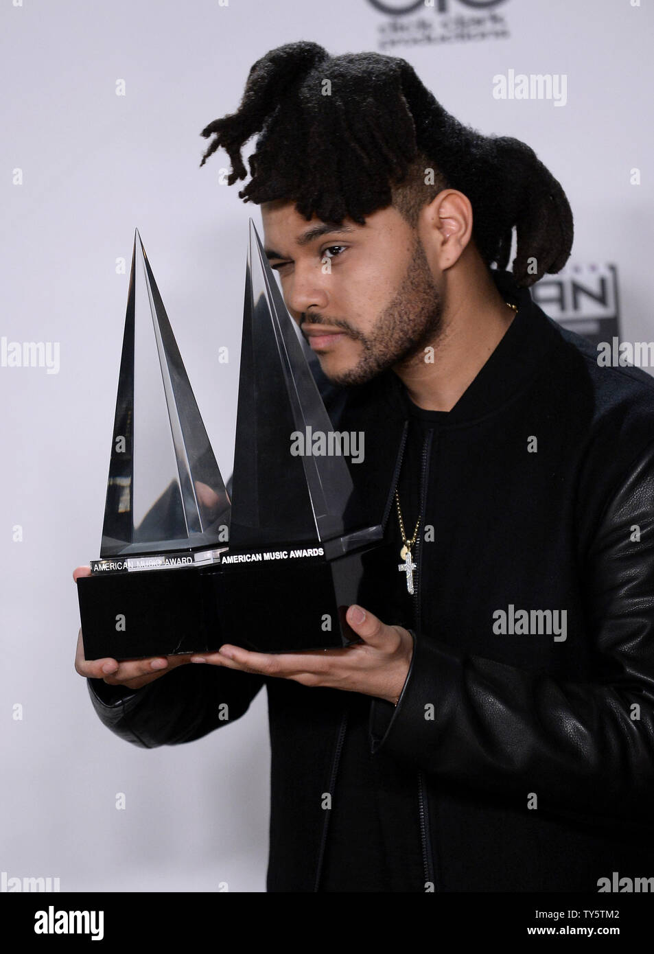 Recording artist The Weeknd, winner of Favorite Soul/R&B Male Artist