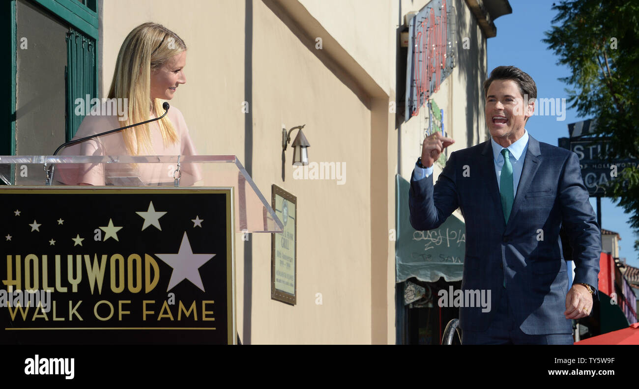 Actor Robe Lowe reacts to comments by actress Gwyneth Paltrow during an ...