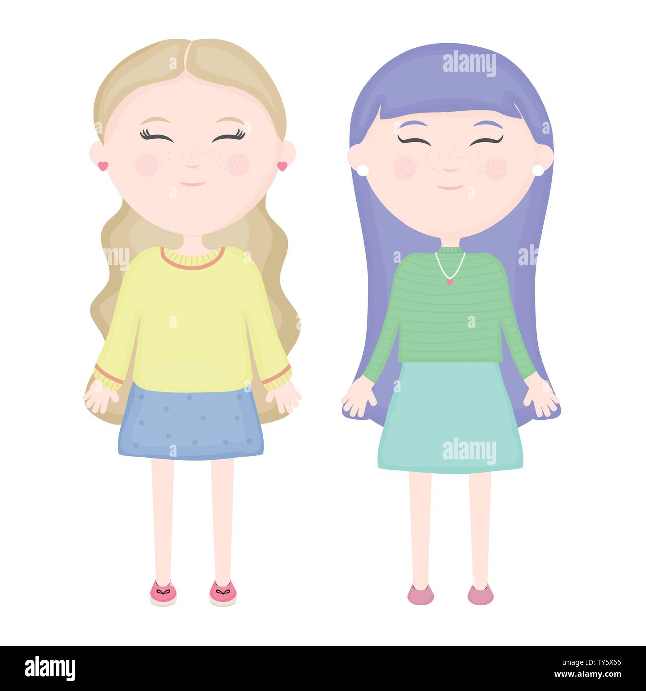 cute little girl character vector illustration design Stock Vector ...