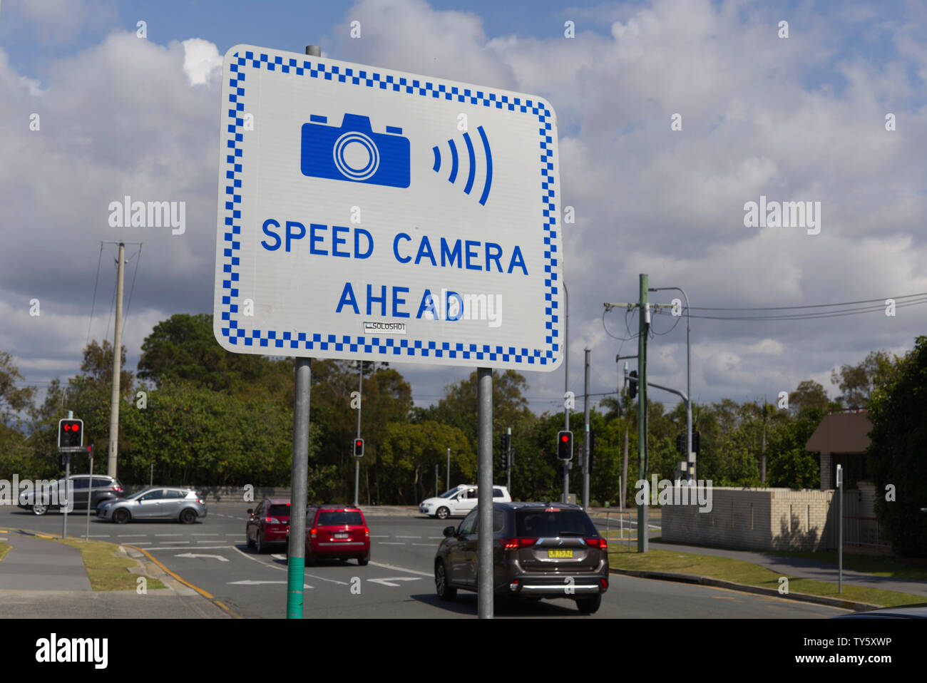 Speed camera warning sign on highway hi-res stock photography and images -  Alamy