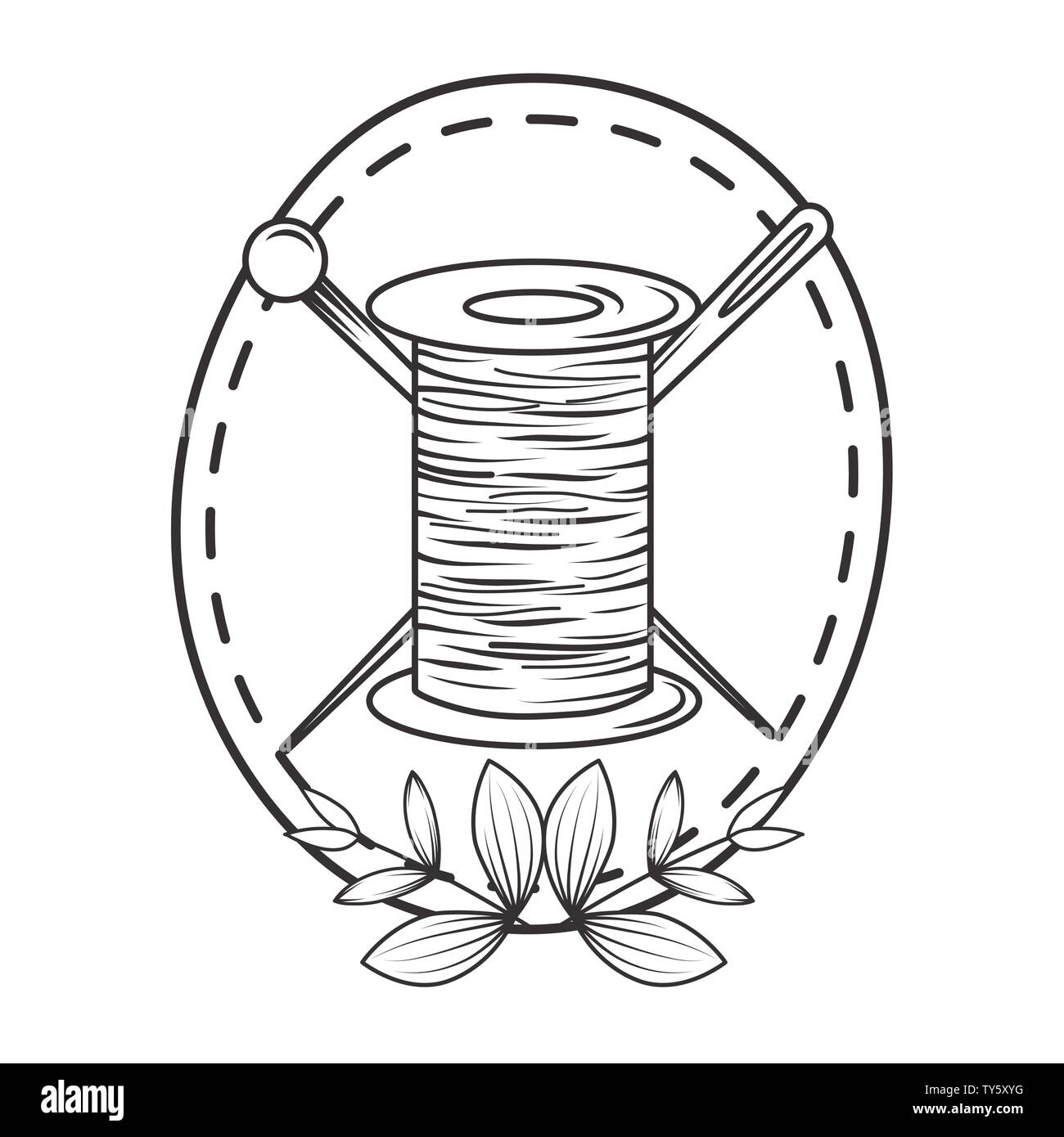 Thread and needle design, Tailor shop fashion textile workshop sewing ...