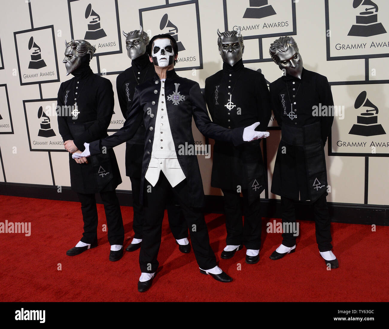 Ghost Arrives For The 58th Annual Grammy Awards Held At Staples Center In Los Angeles On