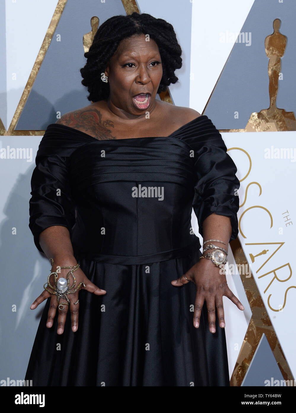 Actress Whoopi Goldberg arrives on the red carpet for the 88th Academy Awards, at the Hollywood and Highland Center in the Hollywood section of Los Angeles on February 28, 2016.    Photo by Jim Ruymen/UPI Stock Photo