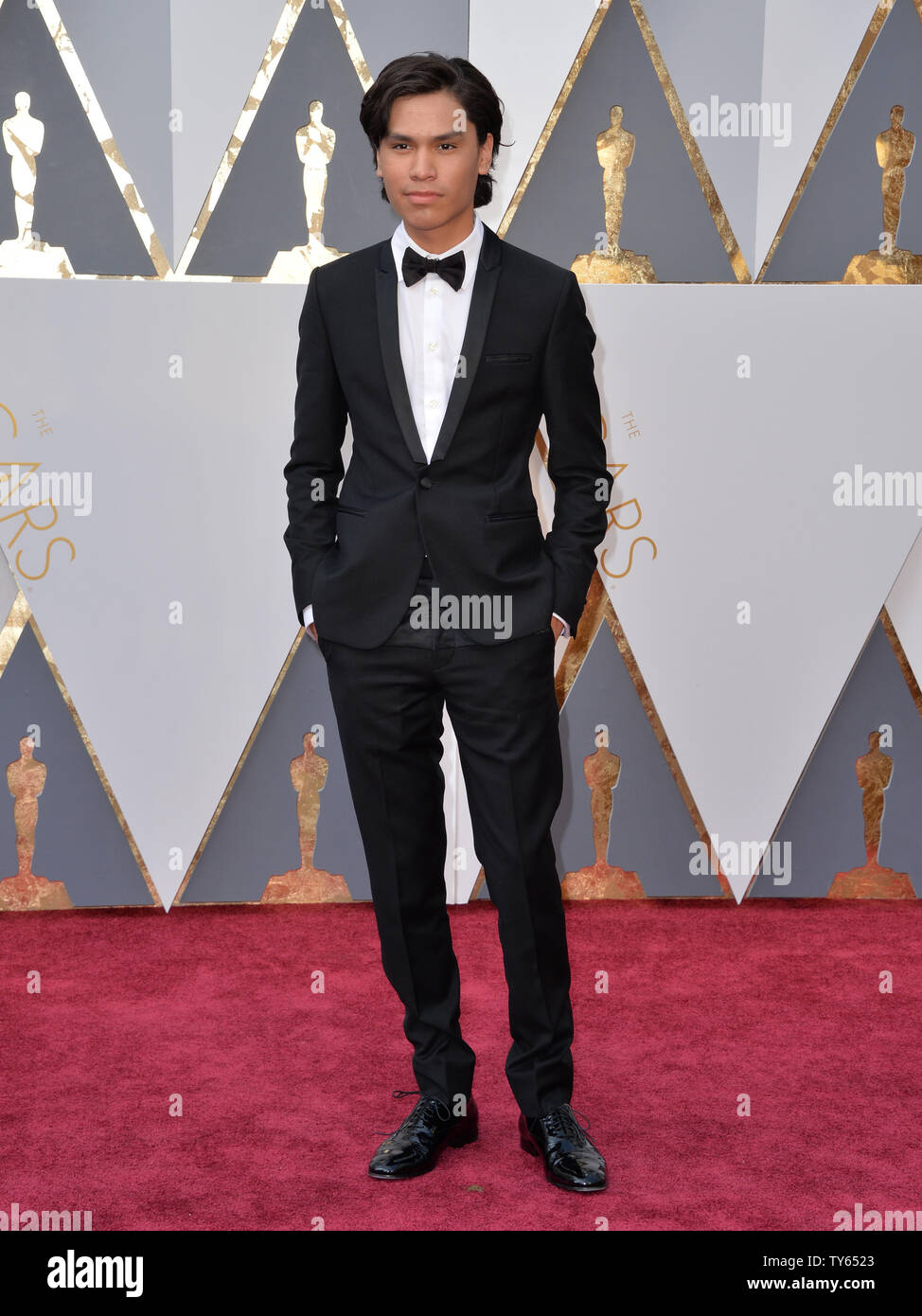 Forrest Goodluck arrives on the red carpet for the 88th Academy Awards