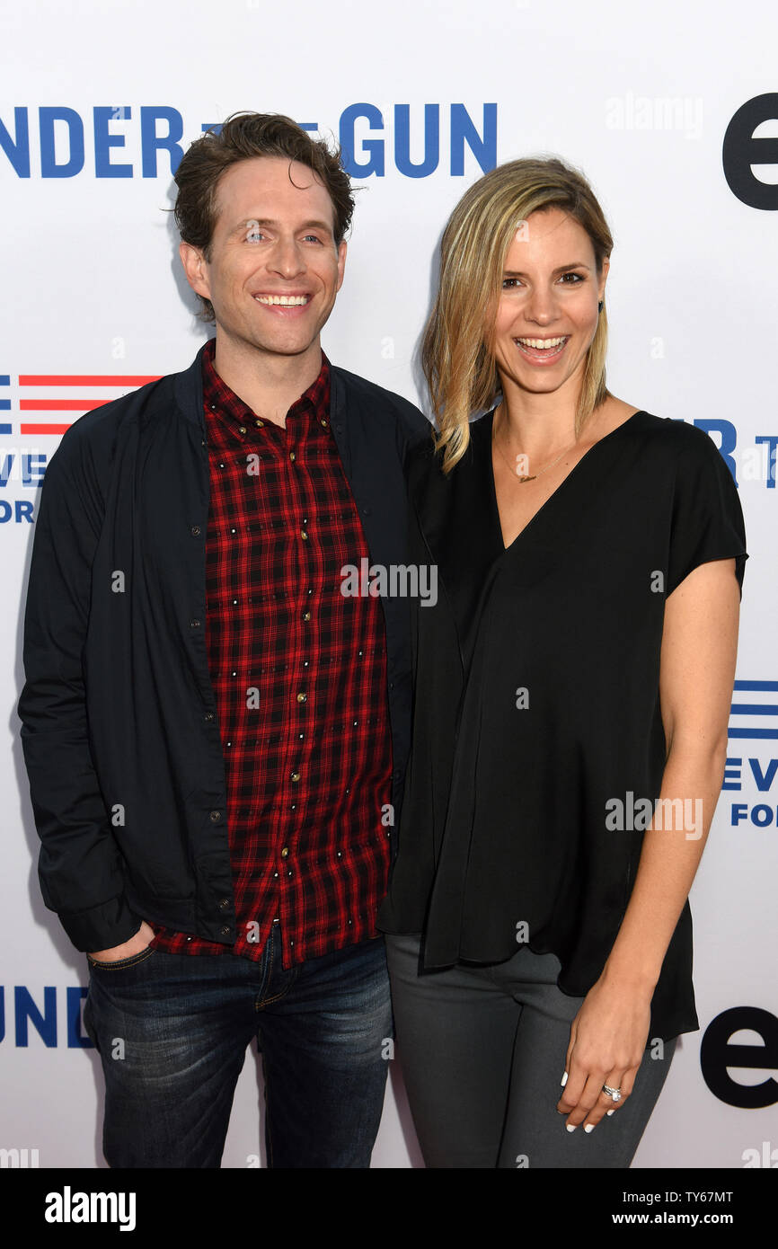 Actor/producer/screenwriter Glenn Howerton, left, and actress/model/television personality Jill Latiano Howerton attend the premiere of the documentary 'Under the Gun' at the Academy of Motion Picture Arts & Sciences (AMPAS) in Beverly Hills, California on May 3, 2016. Storyline: First hand accounts from parents of Sandy Hook victims, expert commentary and statistics reveal the state of American gun violence and gun control laws. Photo by Michael Owen Baker/UPI Stock Photo