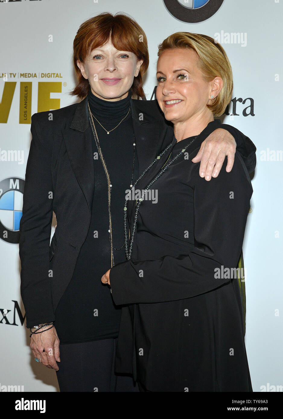 Frances Fisher (L) and SAG-AFTRA president Gabrielle Carteris arrive at
