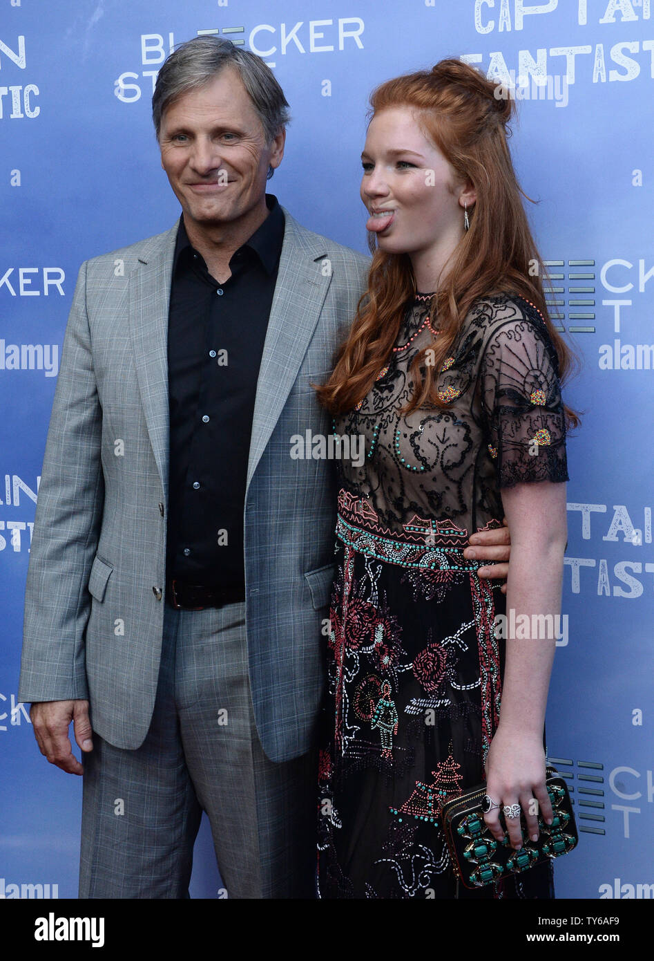 Cast members Viggo Mortensen (L) and Annalise Basso attend the premiere of the motion picture drama 'Captain Fantastic' at the Harmony Gold Theatre in the Hollywood section of Los Angeles on June 26, 2016. Storyline: In the forests of the Pacific Northwest, a father devoted to raising his six kids with a rigorous physical and intellectual education is forced to leave his paradise and enter the world, challenging his idea of what it means to be a parent.  Photo by Jim Ruymen/UPI Stock Photo