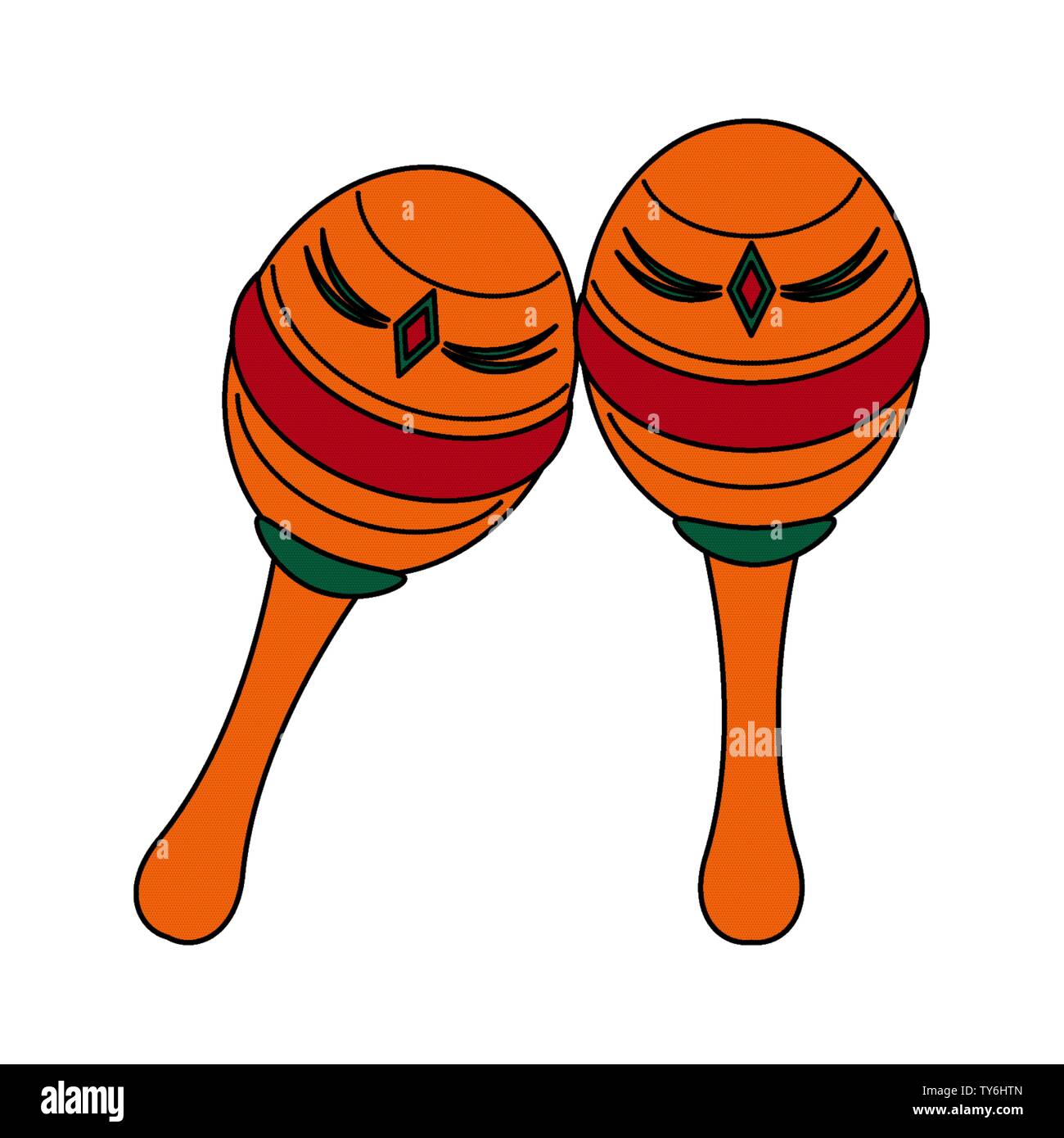 Mexican Maracas Latin Percussion Instrument Stock Vector Image And Art