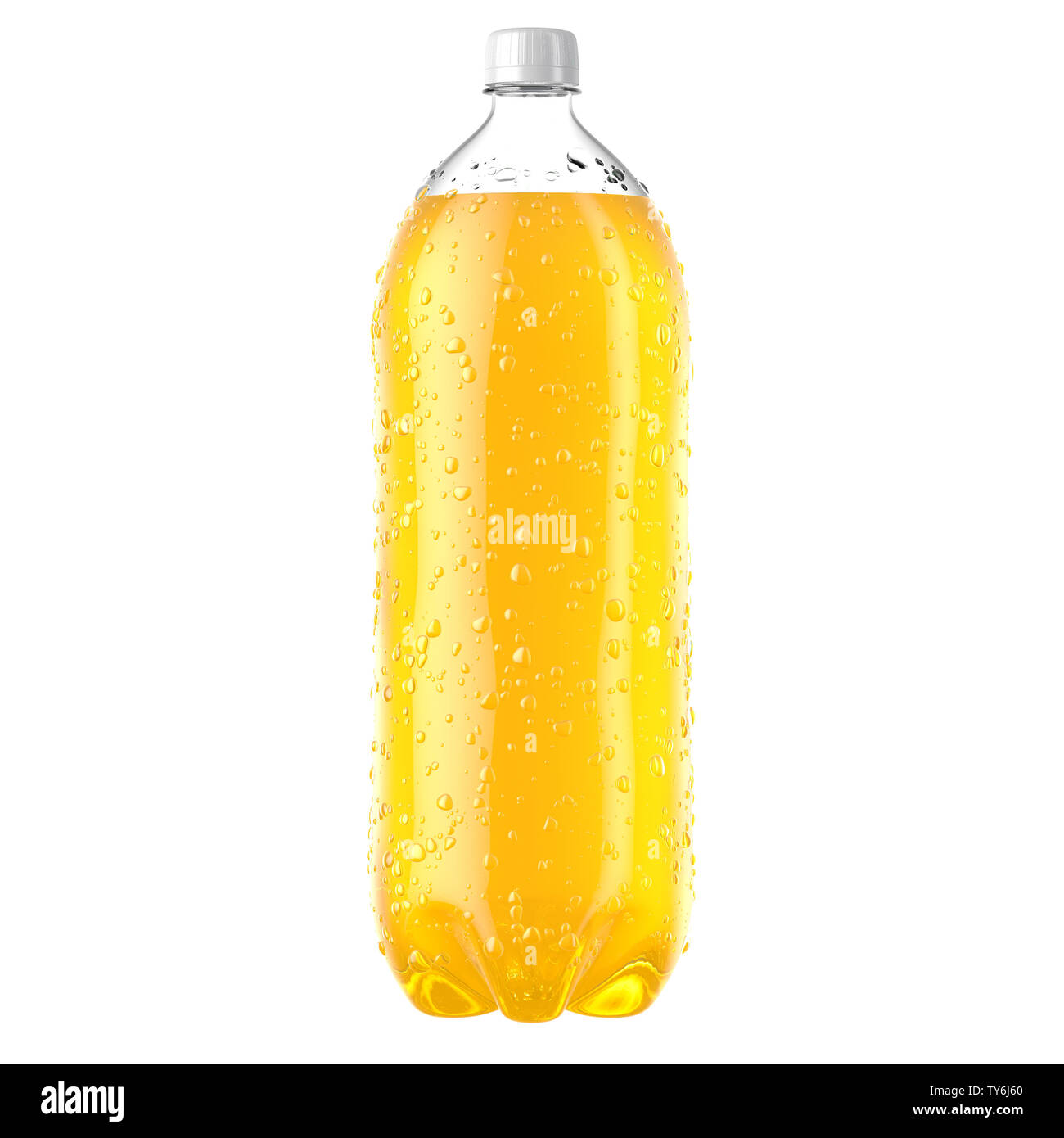 Download A Plastic Two Liter Yellow Soda Bottle With Condensation Droplets On An Isolated White Studio Background 3d Render Stock Photo Alamy Yellowimages Mockups