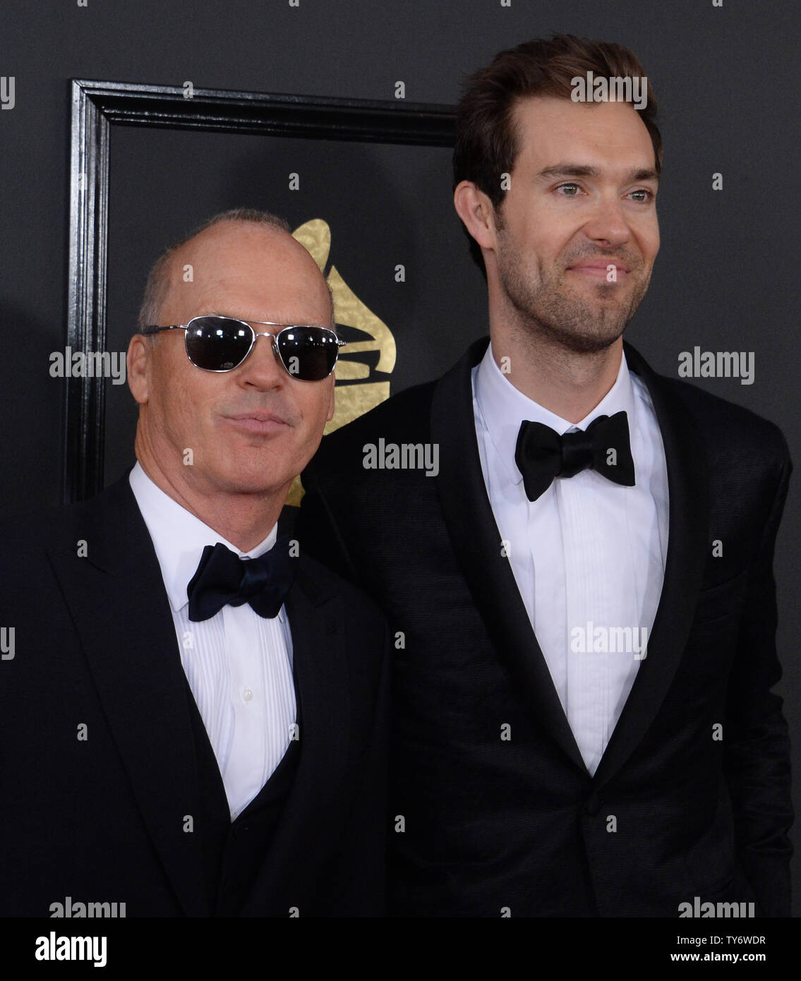 Acto Dad Michael Keaton and Songwrite Son Sean Douglas arrive for the