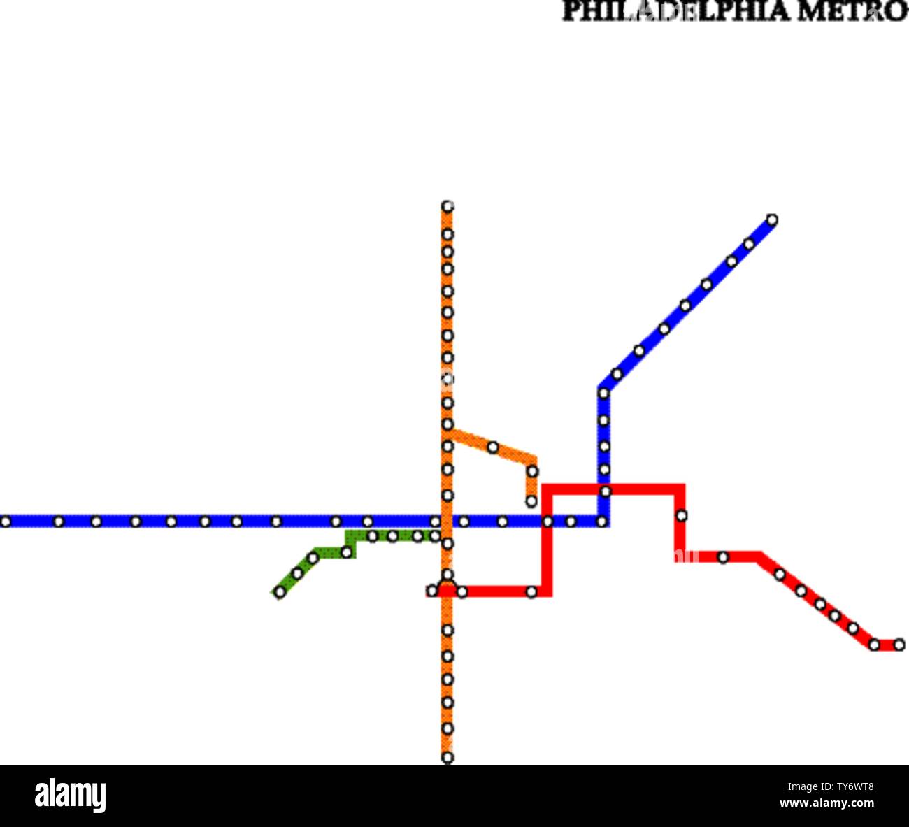 Map of the Philadelphia metro, Subway, Template of city transportation