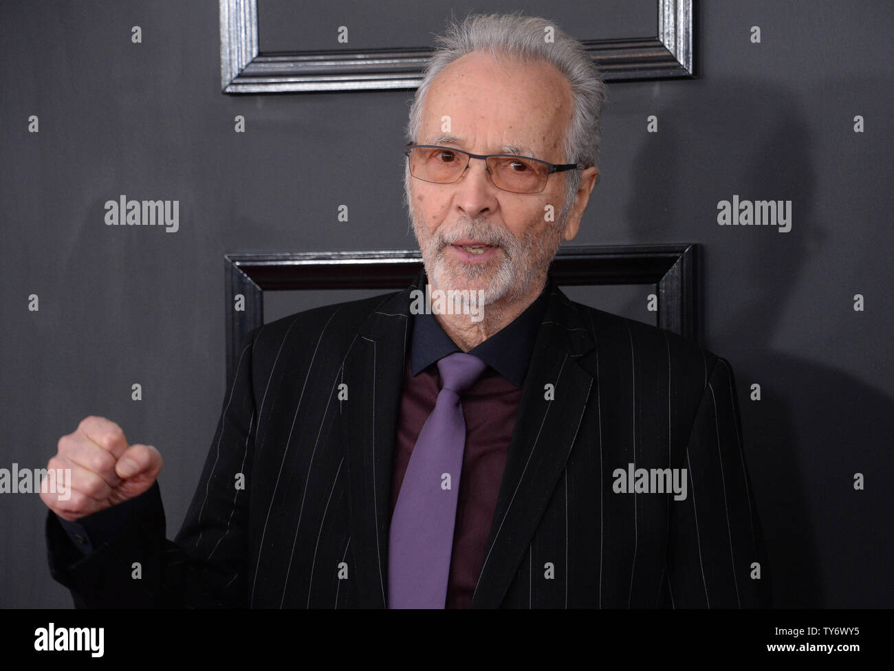Musician Herb Alpert arrives for the 59th annual Grammy Awards held at