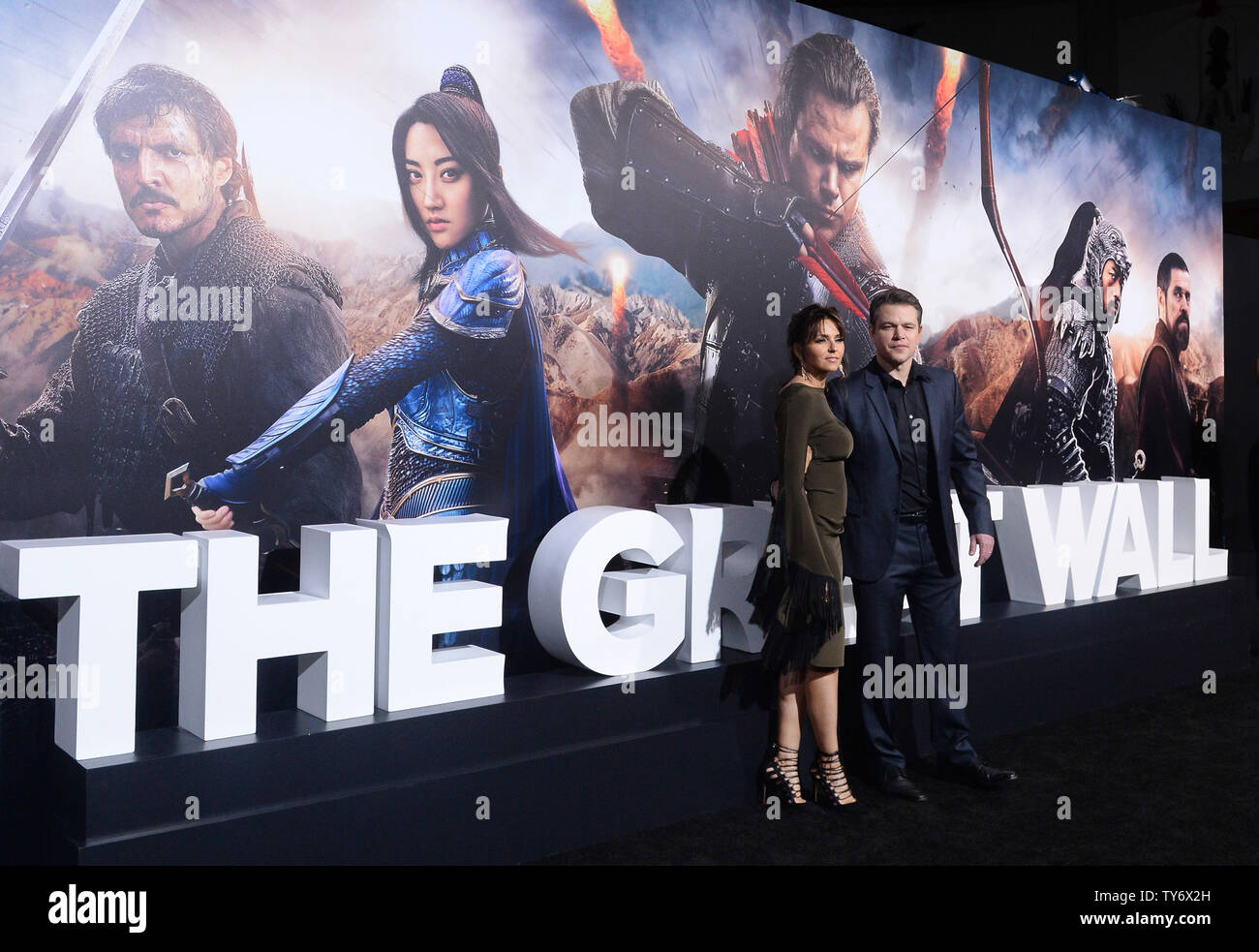 Cast Member Matt Damon And His Wife Luciana Barroso Attend The Premiere Of The Motion Picture