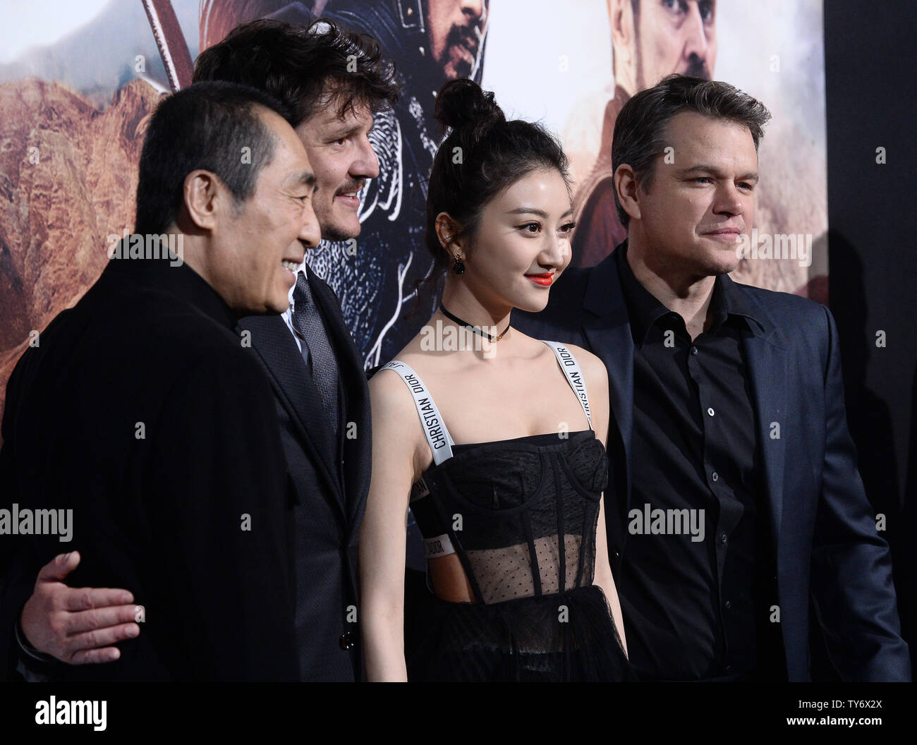 Director Yimou Zhang And Cast Members Tian Jing Matt Damon And Willem Dafoe L R Gather On The Red Carpet During The Premiere Of The Motion Picture Fantasy Thriller The Great Wall At Director Yimou Zhang And Cast Members Tian Jing Matt Damon And Willem Dafoe L R Gather On The Red Carpet During The Premiere Of The Motion Picture Fantasy Thriller The Great Wall At