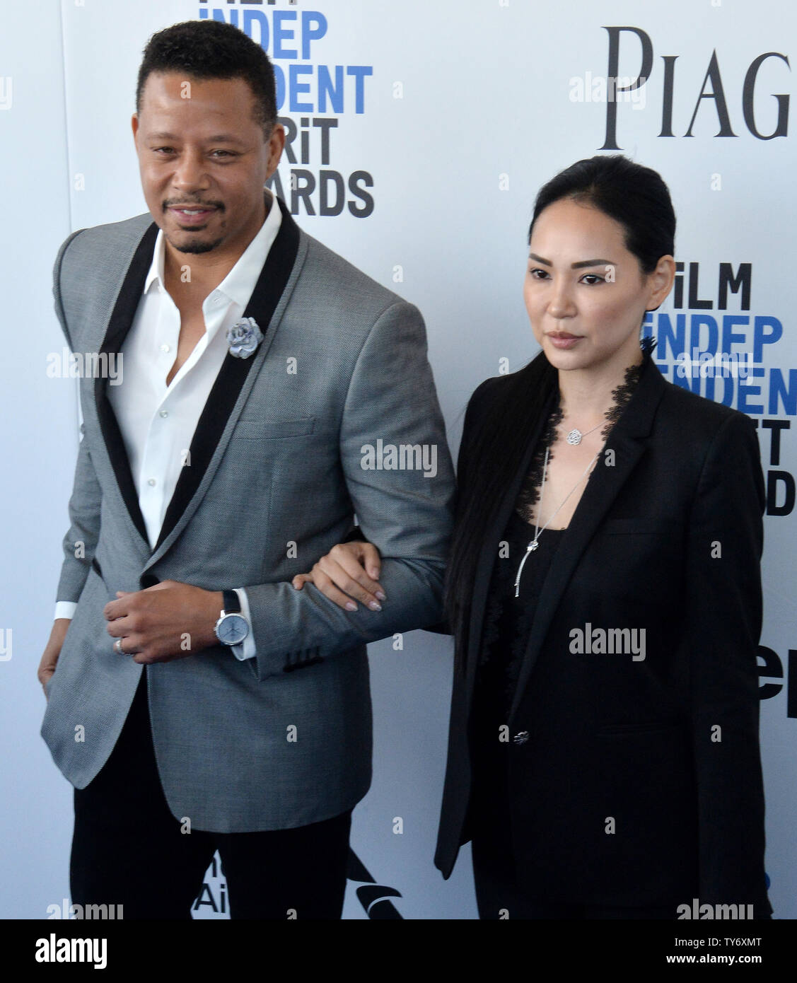 Actor Terrence Howard (L) and Miranda Pak attend the 32nd annual Film Independent Spirit Awards in Santa Monica, California on February 25, 2017. Photo by Jim Ruymen/UPI Stock Photo
