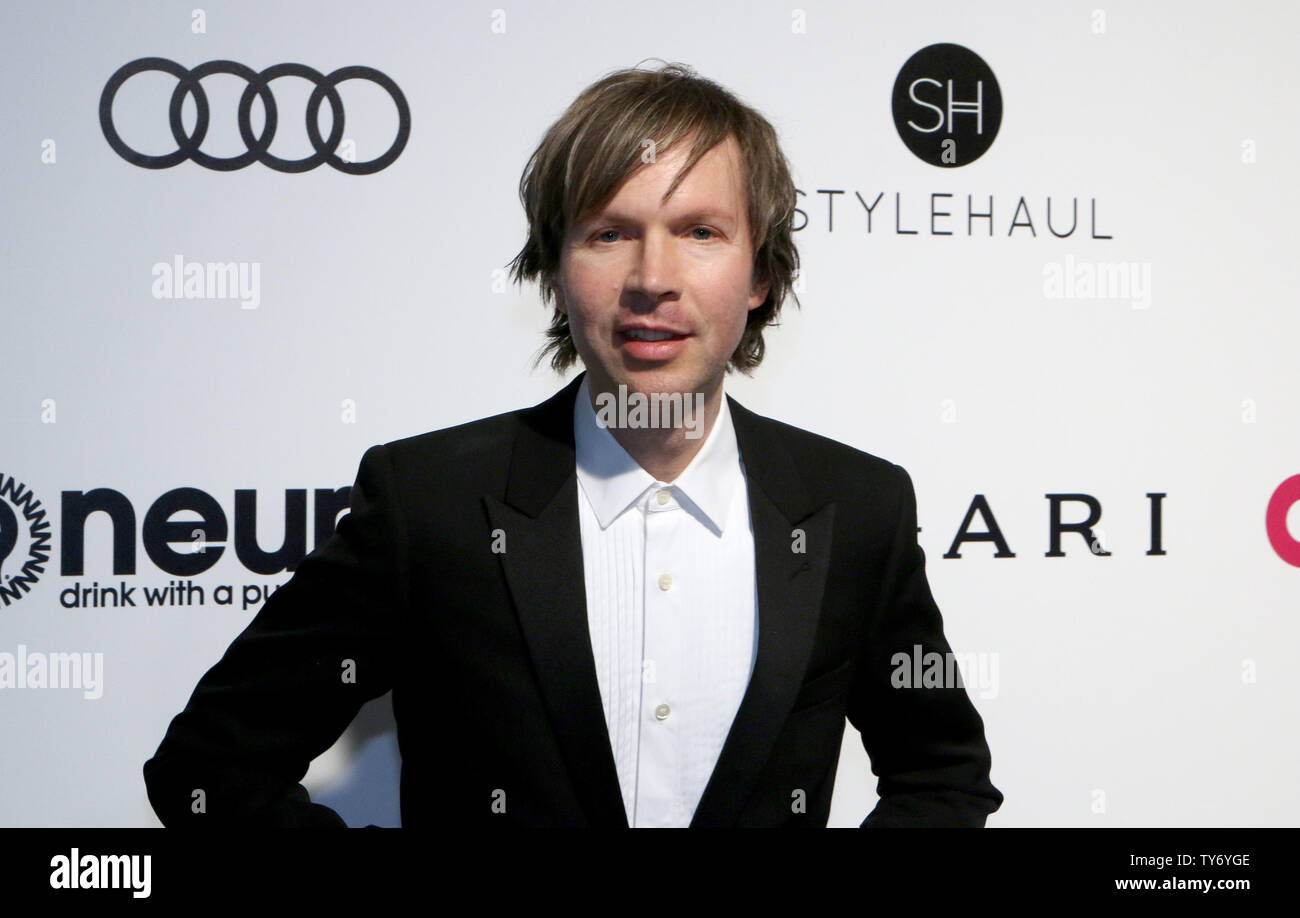 Singer and songwriter Beck arrive for the Elton John Aids Foundation's 25th annual Academy Awards viewing party at West Hollywood Park in Los Angeles on February 26, 2017. Photo by Howard Shen/UPI Stock Photo