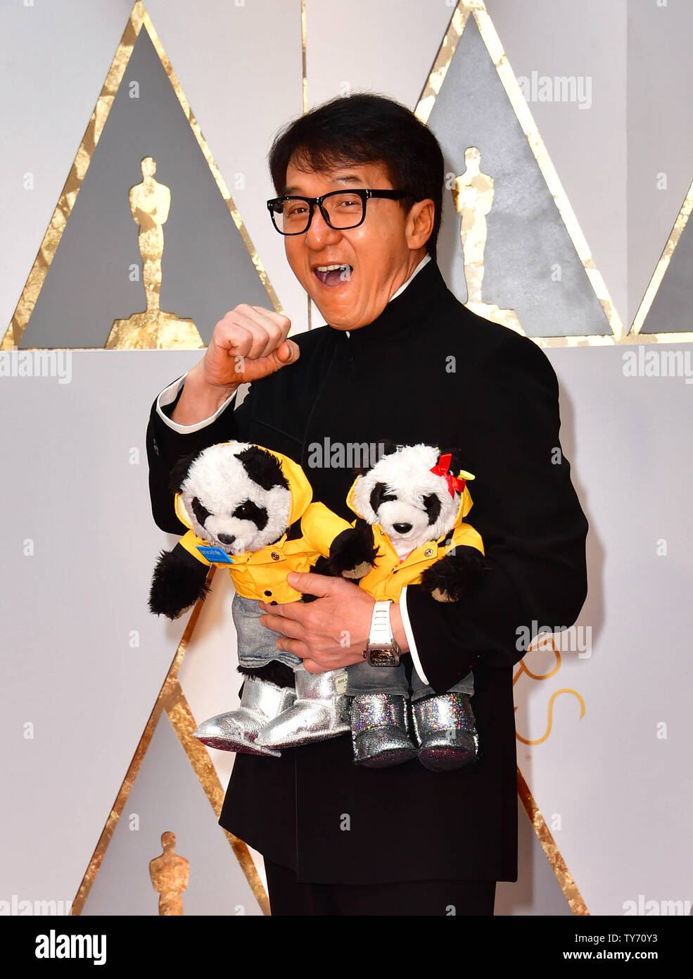 Jackie Chan arrives on the red carpet for the 89th annual Academy Awards at the Dolby Theatre in the Hollywood section of Los Angeles on February 26, 2017. Photo by Kevin Dietsch/UPI Stock Photo