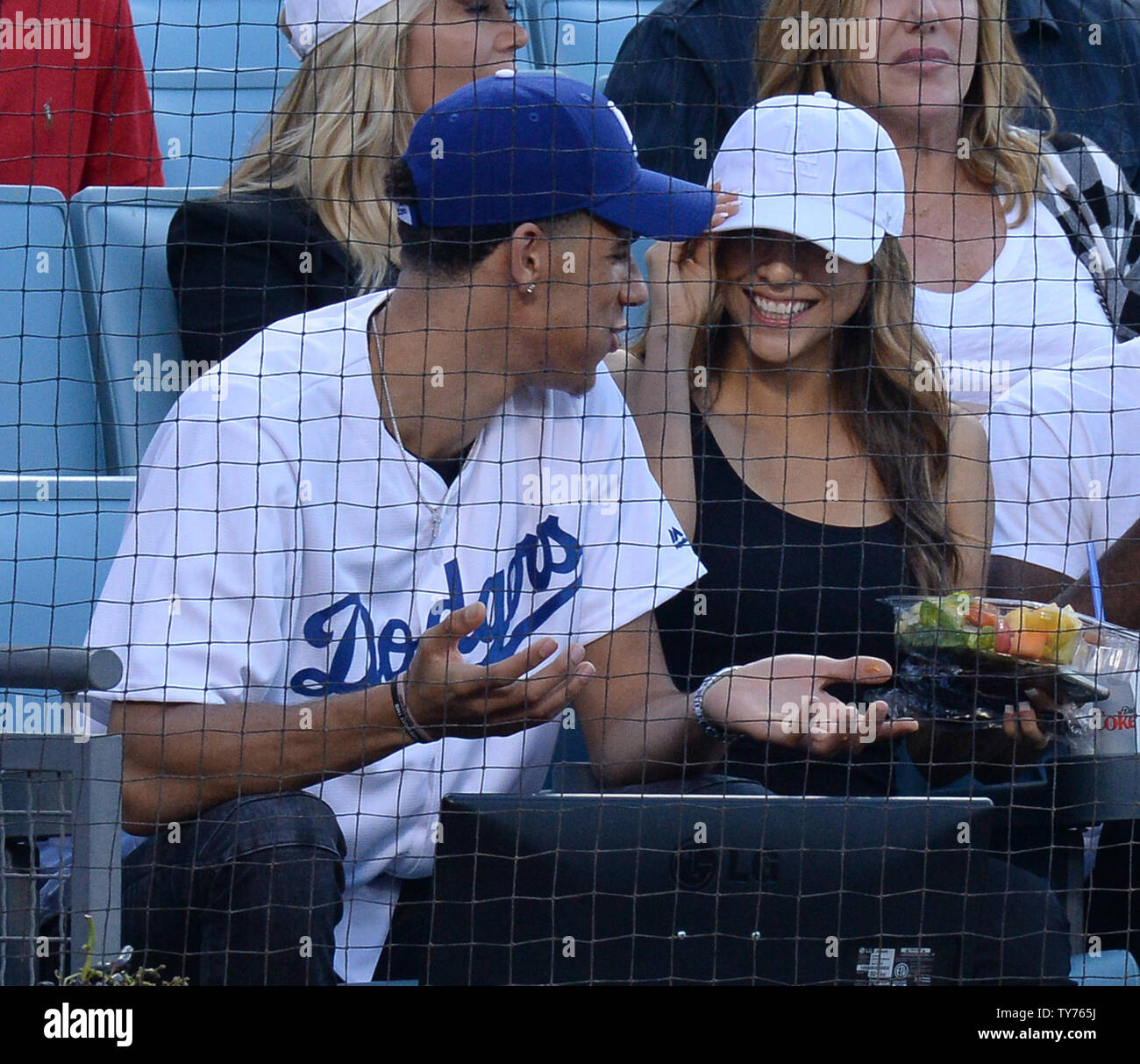 Lakers' Lonzo Ball throws out first pitch at Dodger Stadium