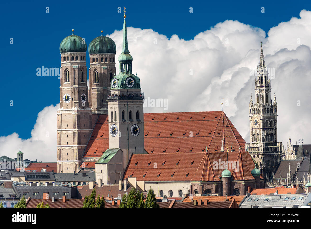 Cityscape of Munich with the Cathedral of Our Dear Lady (Frauenkirche ...